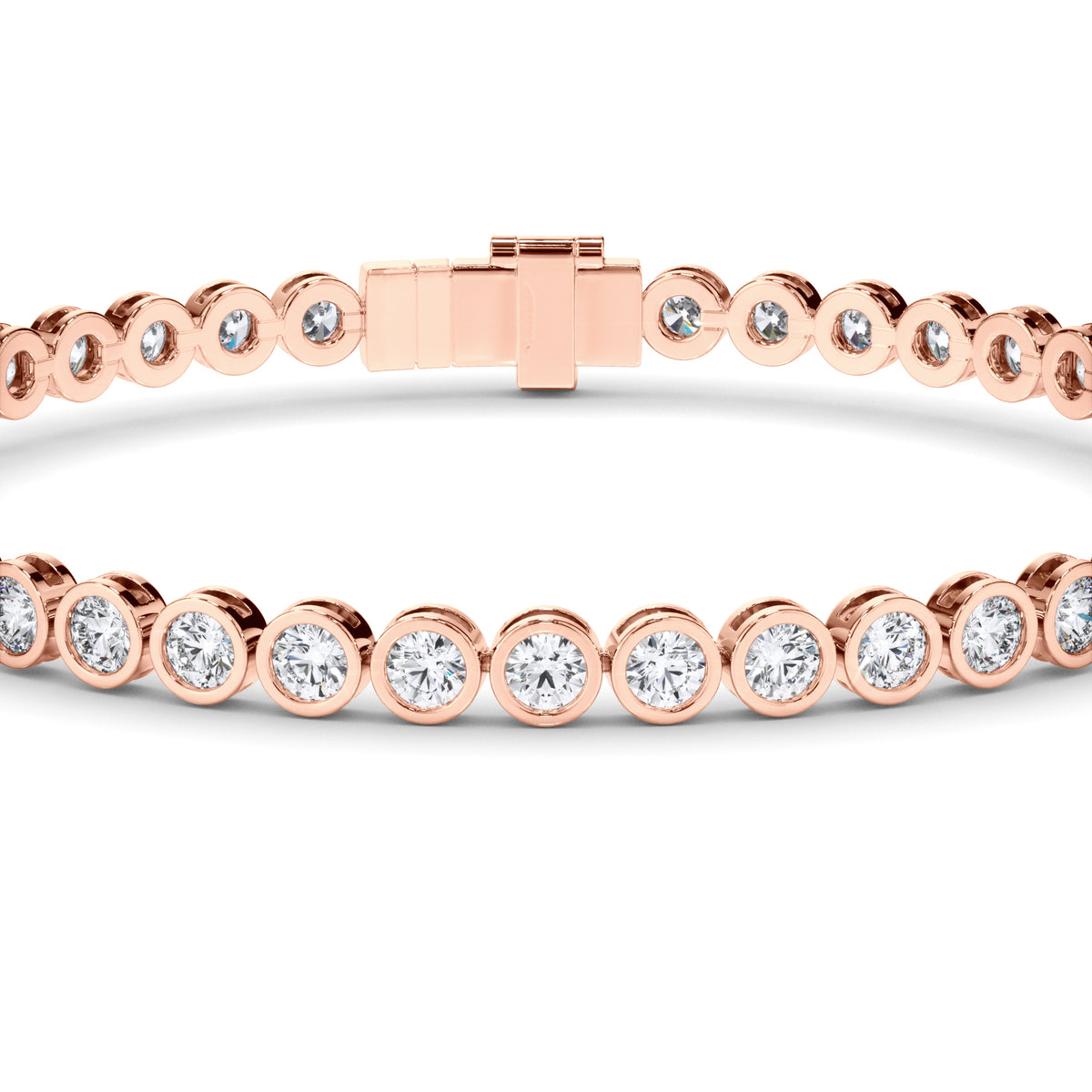 Constance - Bezel-Set Round Brilliant Diamond Tennis Bracelet