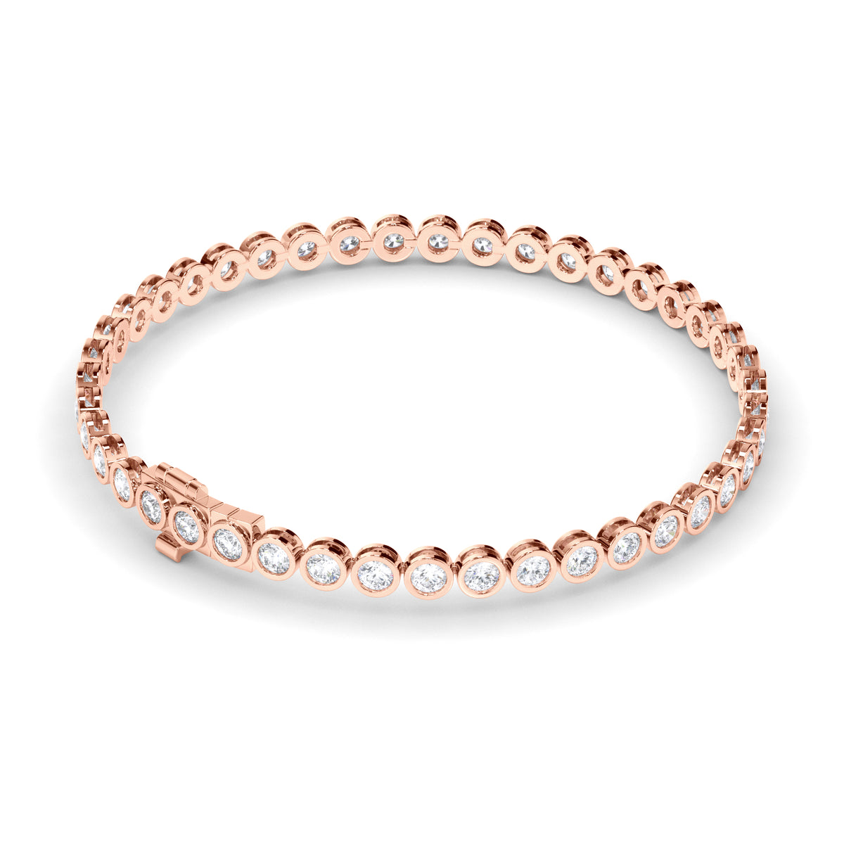 Constance - Bezel-Set Round Brilliant Diamond Tennis Bracelet