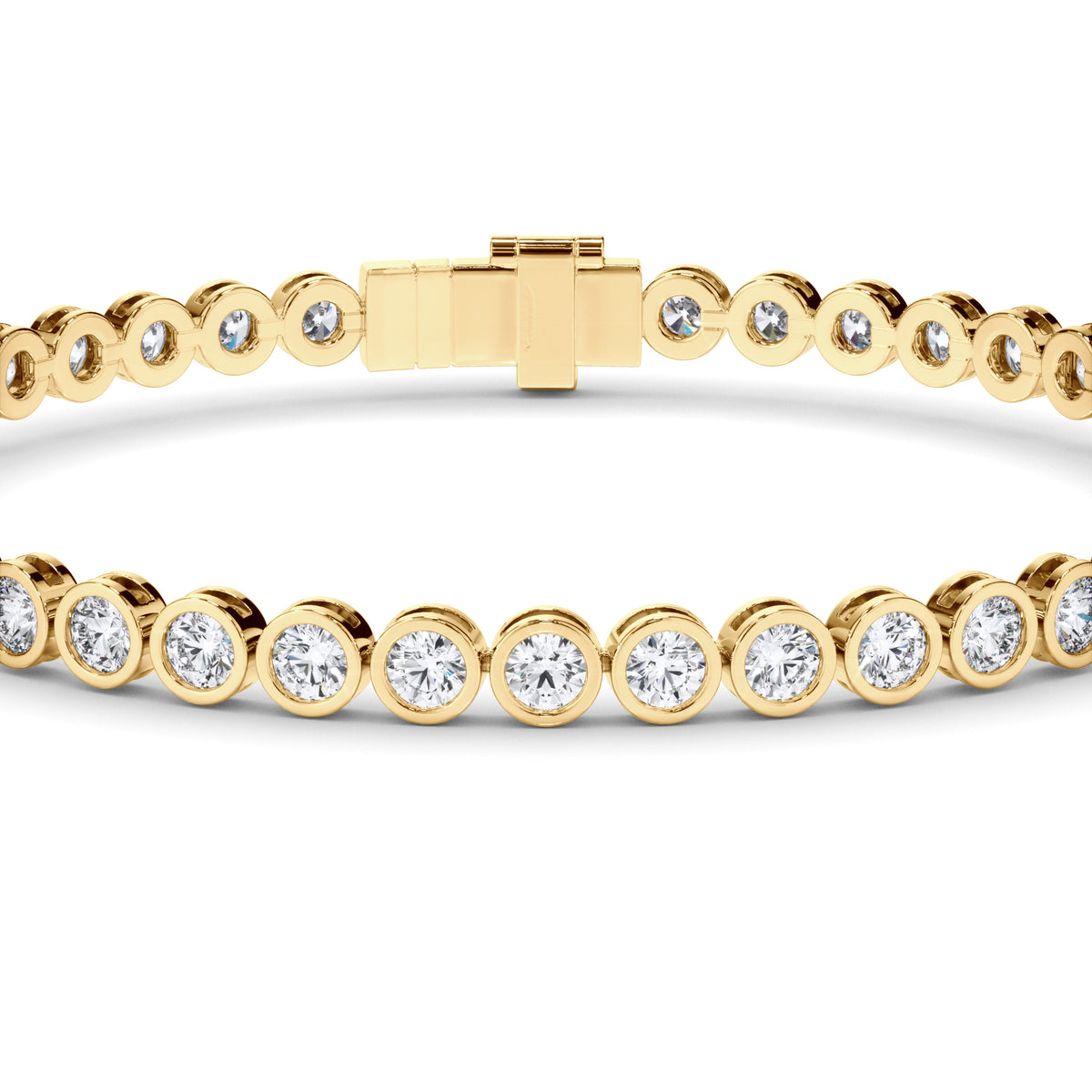 Constance - Bezel-Set Round Brilliant Diamond Tennis Bracelet