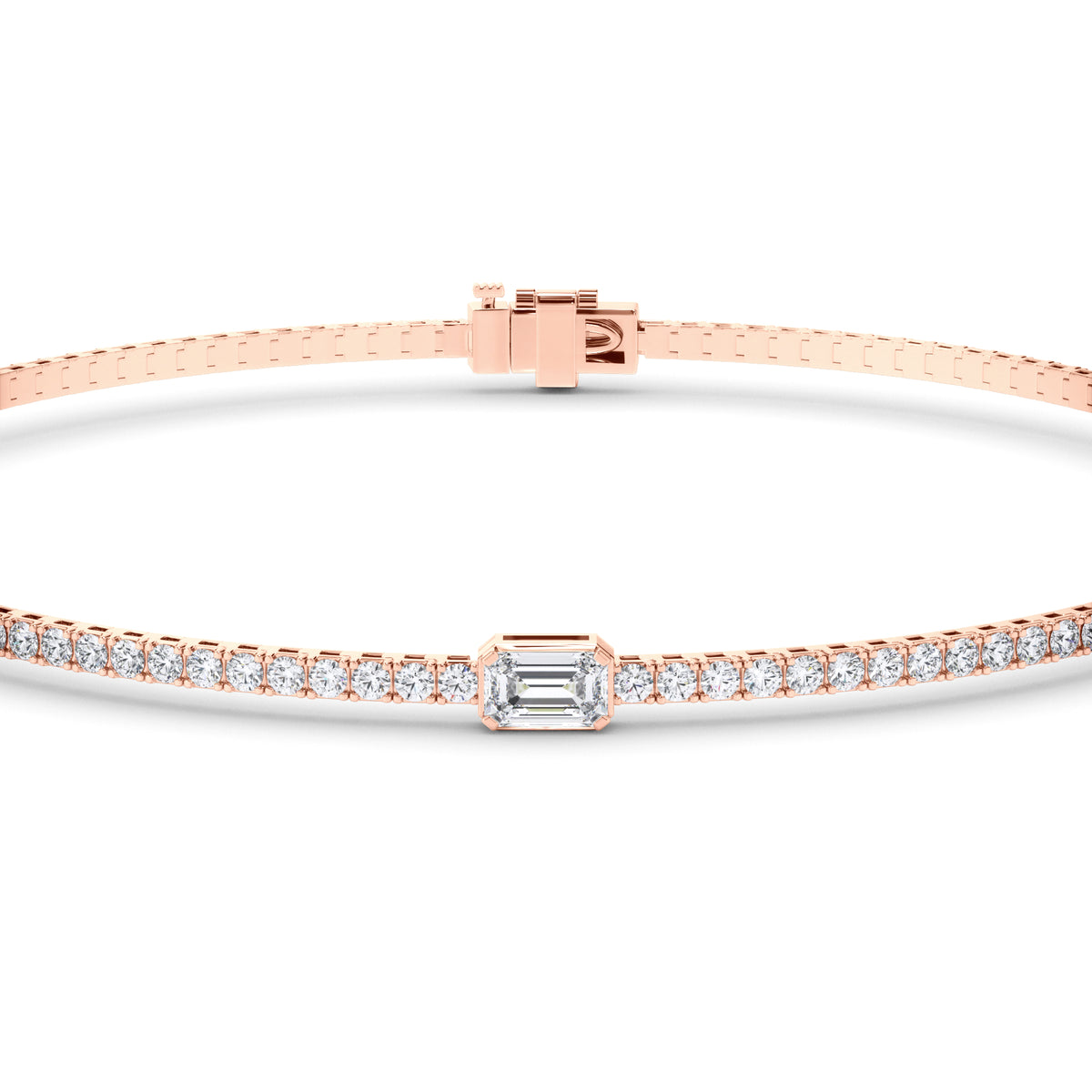 Isla - Emerald Cut Centre Diamond Tennis Bracelet