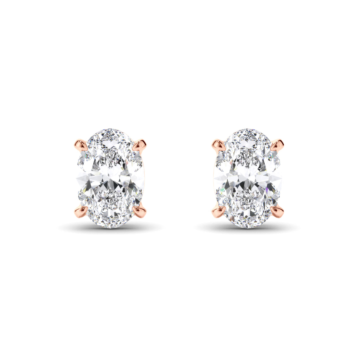 Eden - Oval Cut Diamond Stud Earrings