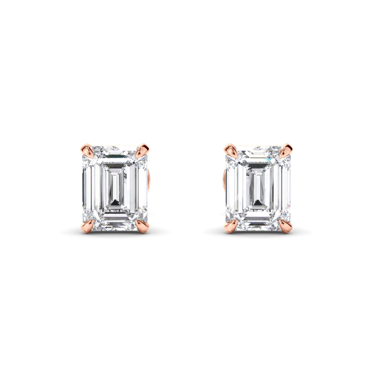 Esme - Emerald Cut Diamond Stud Earrings