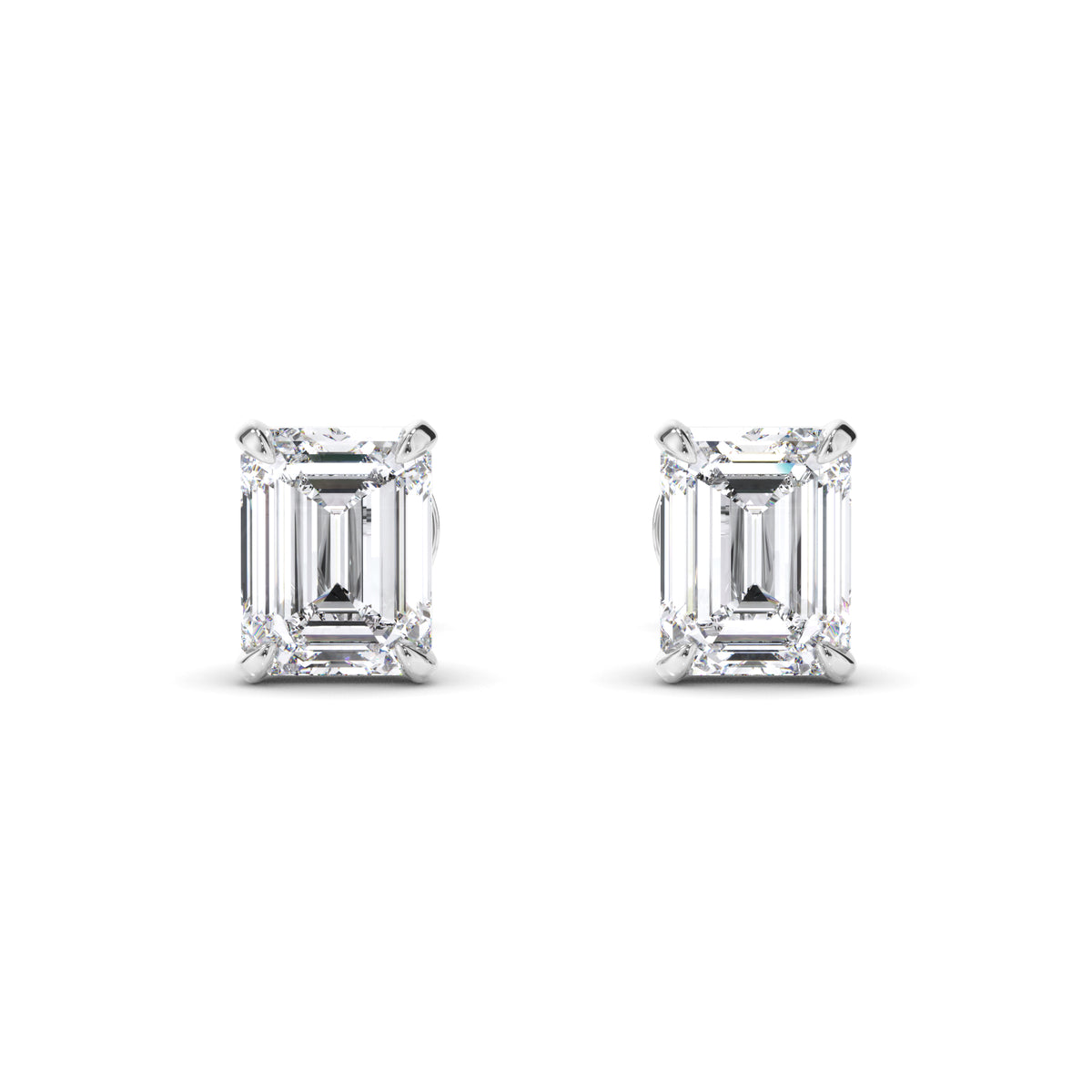 Esme - Emerald Cut Diamond Stud Earrings