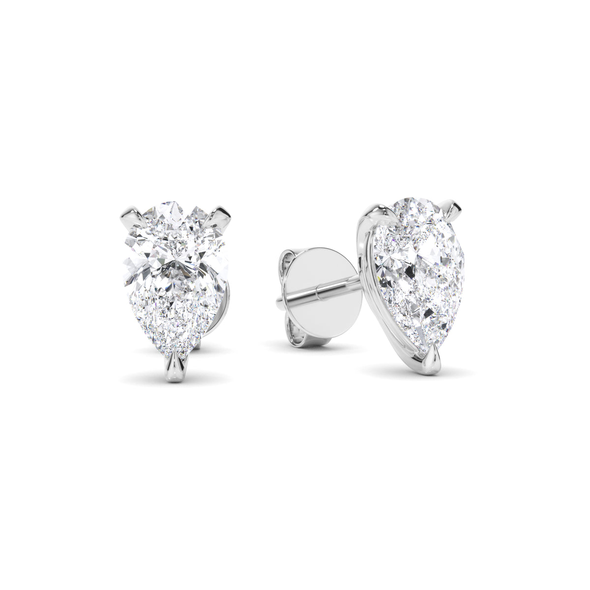 Brielle - Pear Cut Diamond Stud Earrings