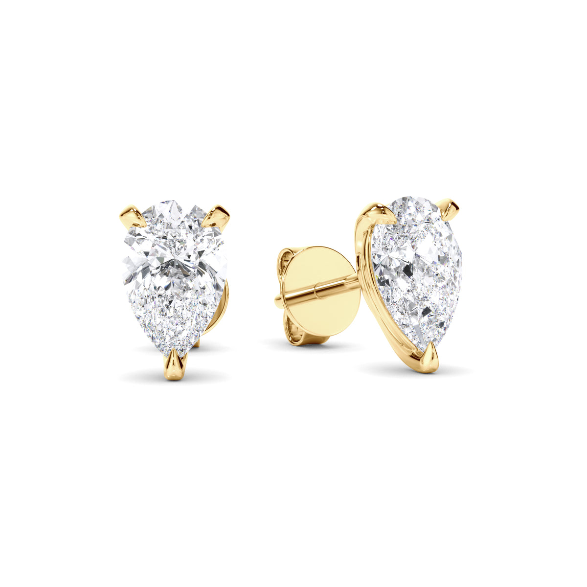 Brielle - Pear Cut Diamond Stud Earrings