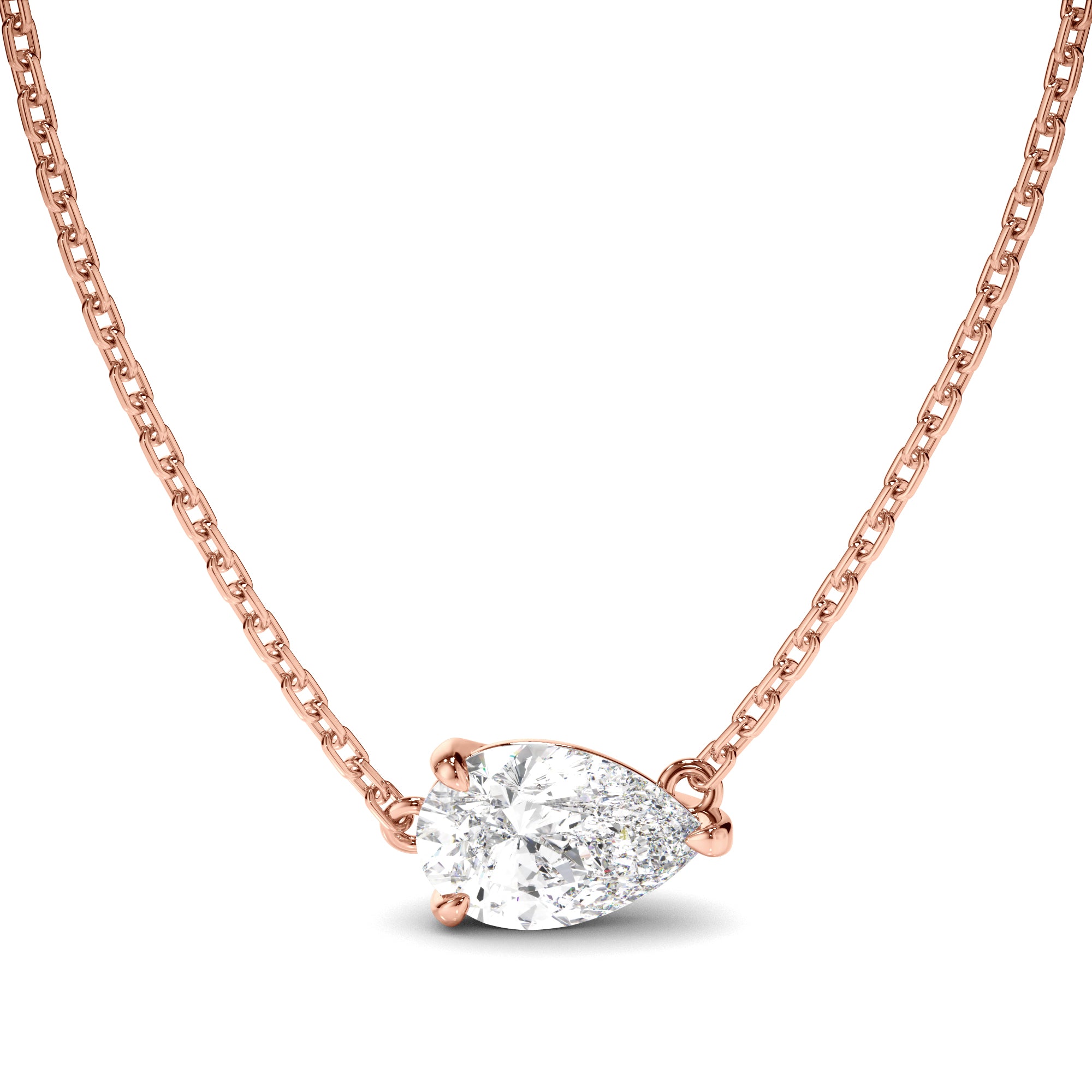 Clarisse - East West Pear Cut Diamond Necklet