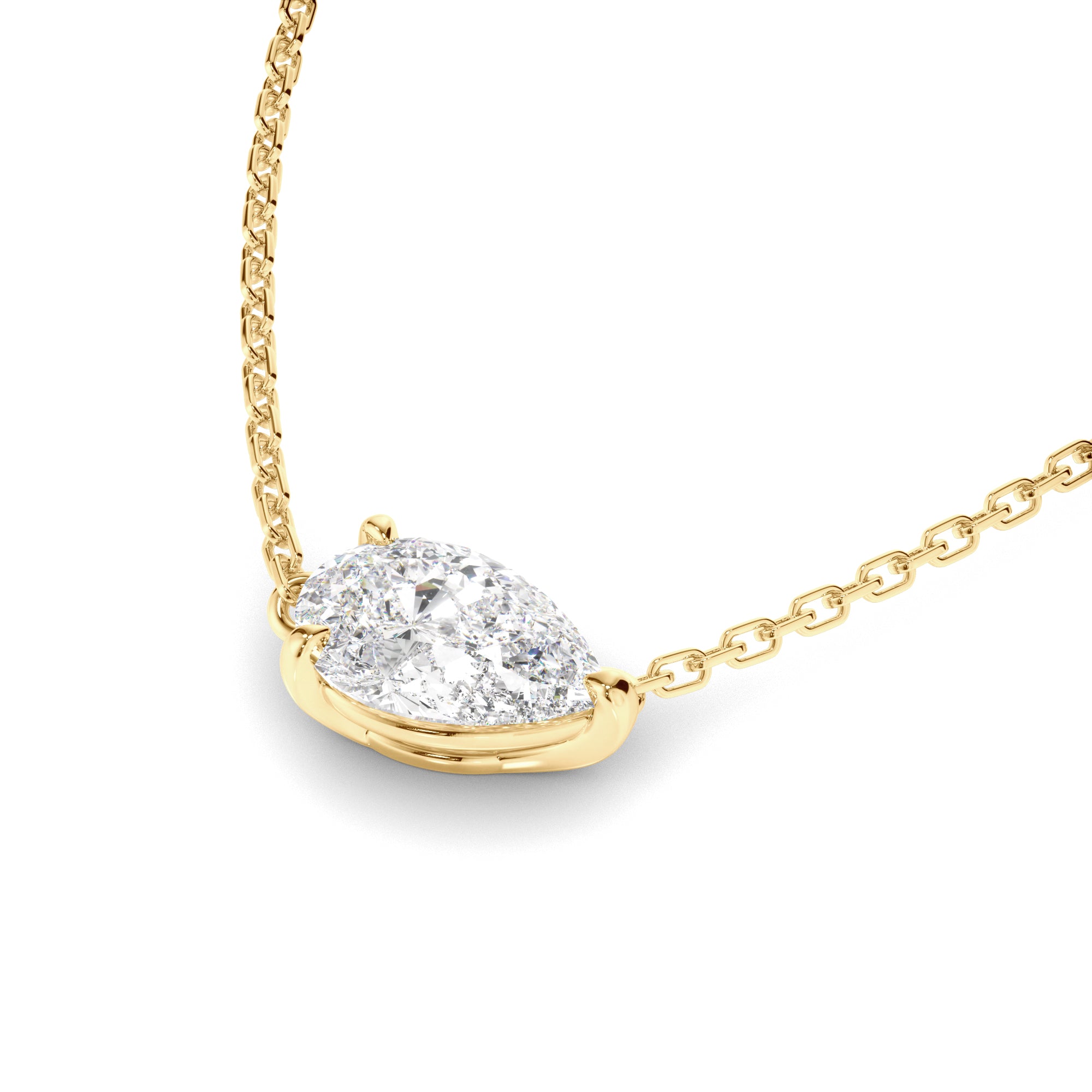 Clarisse - East West Pear Cut Diamond Necklet