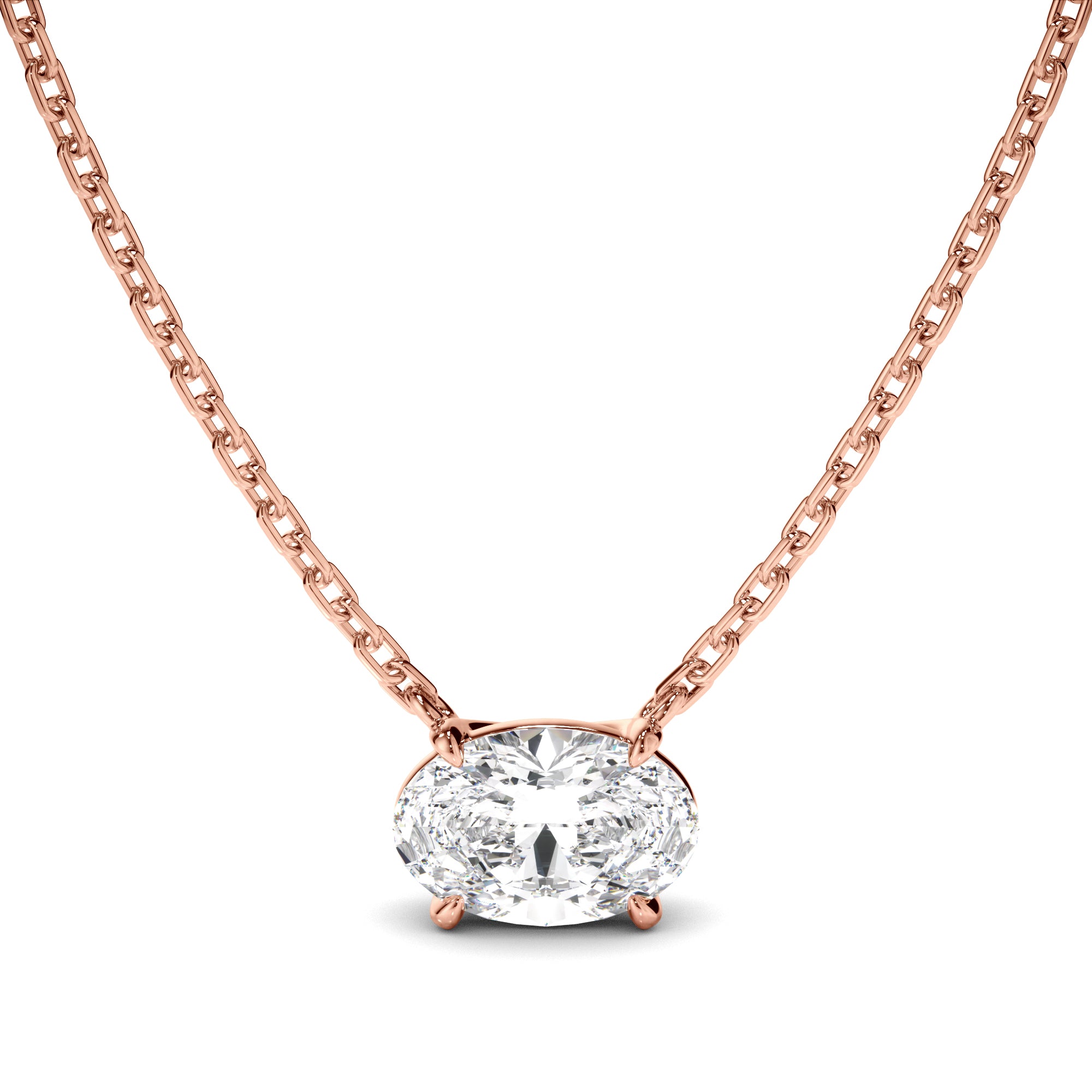 Florence - East West Oval Cut Diamond Necklet