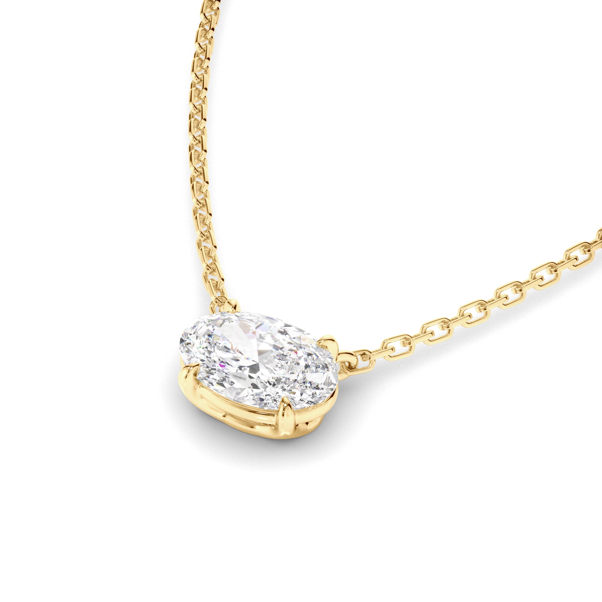 Florence - East West Oval Cut Diamond Necklet