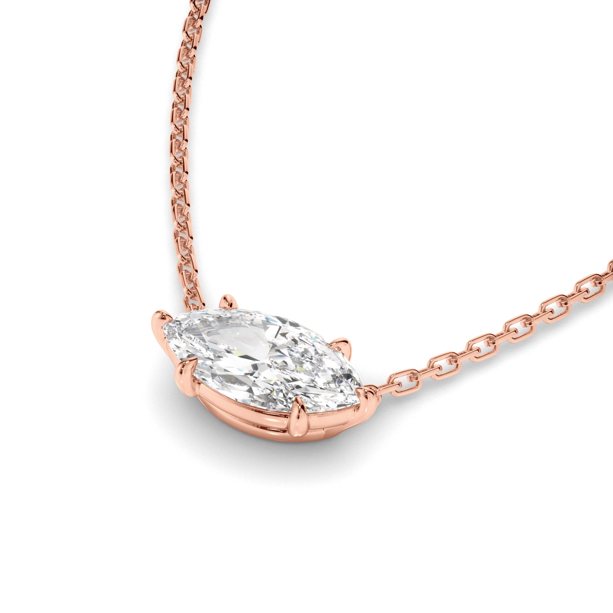 Delphine - East West Marquise Cut Diamond Necklet