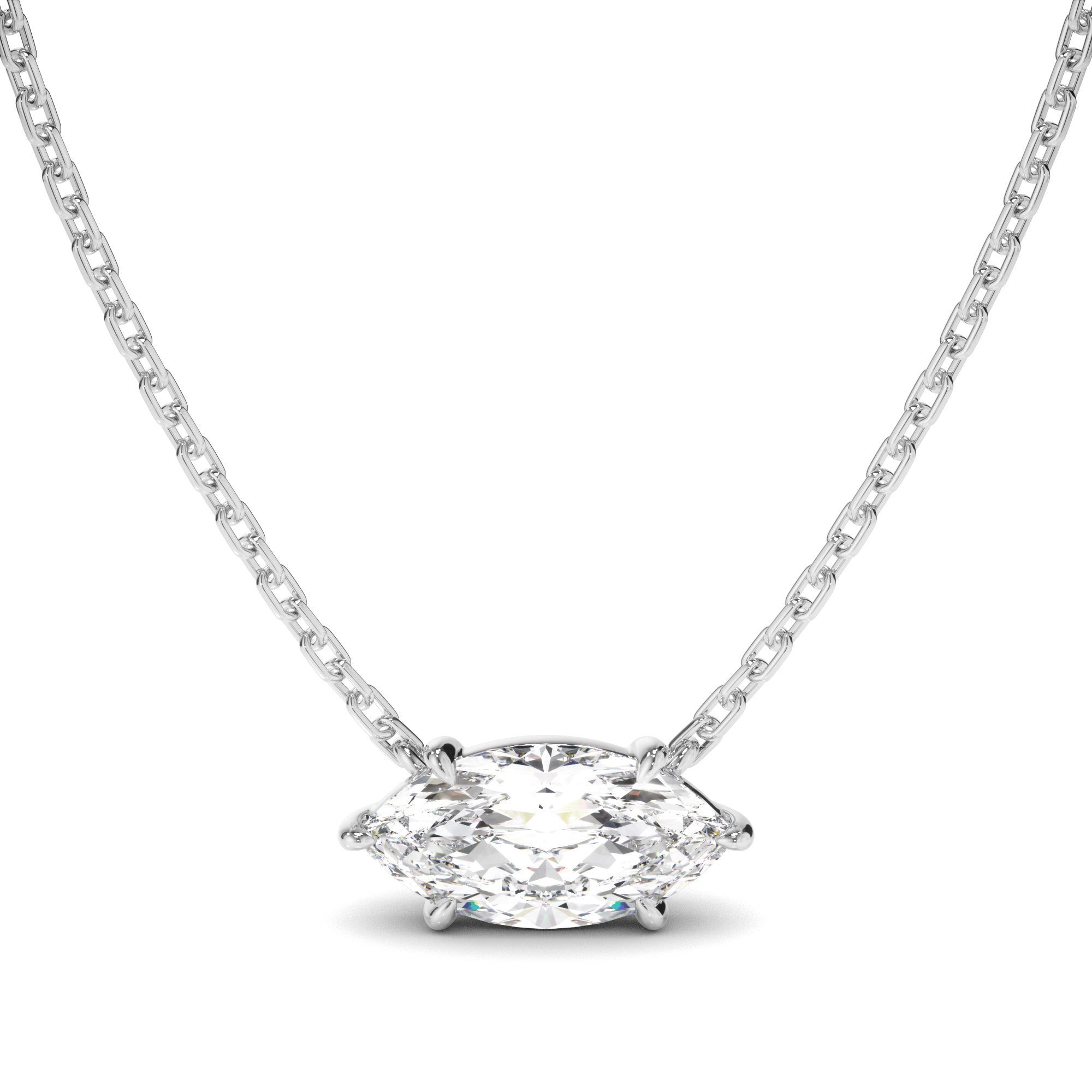 Delphine - East West Marquise Cut Diamond Necklet