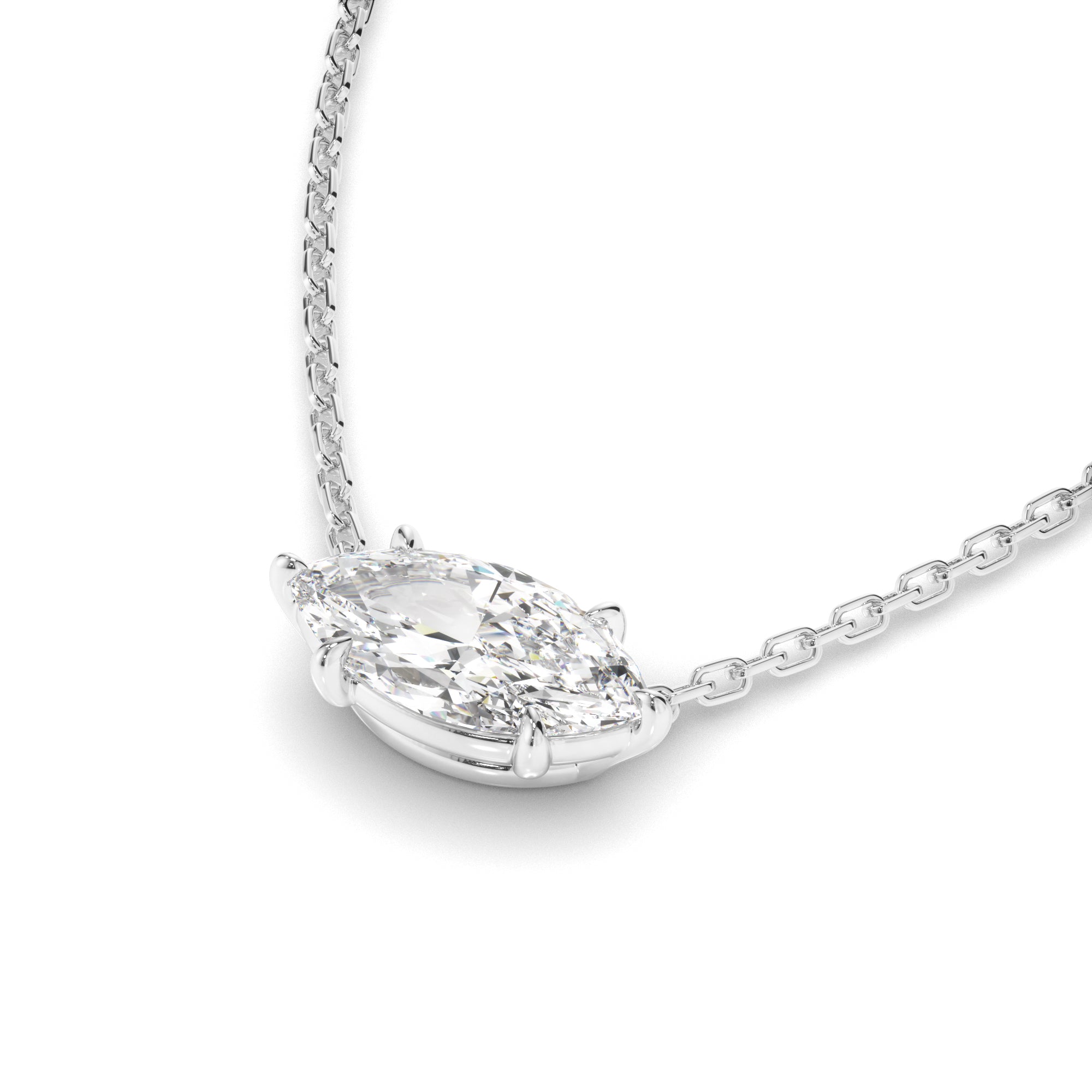 Delphine - East West Marquise Cut Diamond Necklet