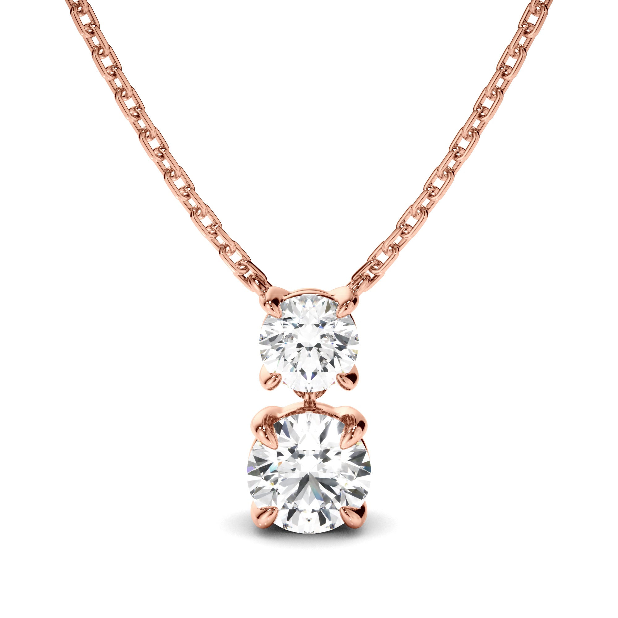 Nelle - Round Brilliant Cut Diamond Drop Pendant