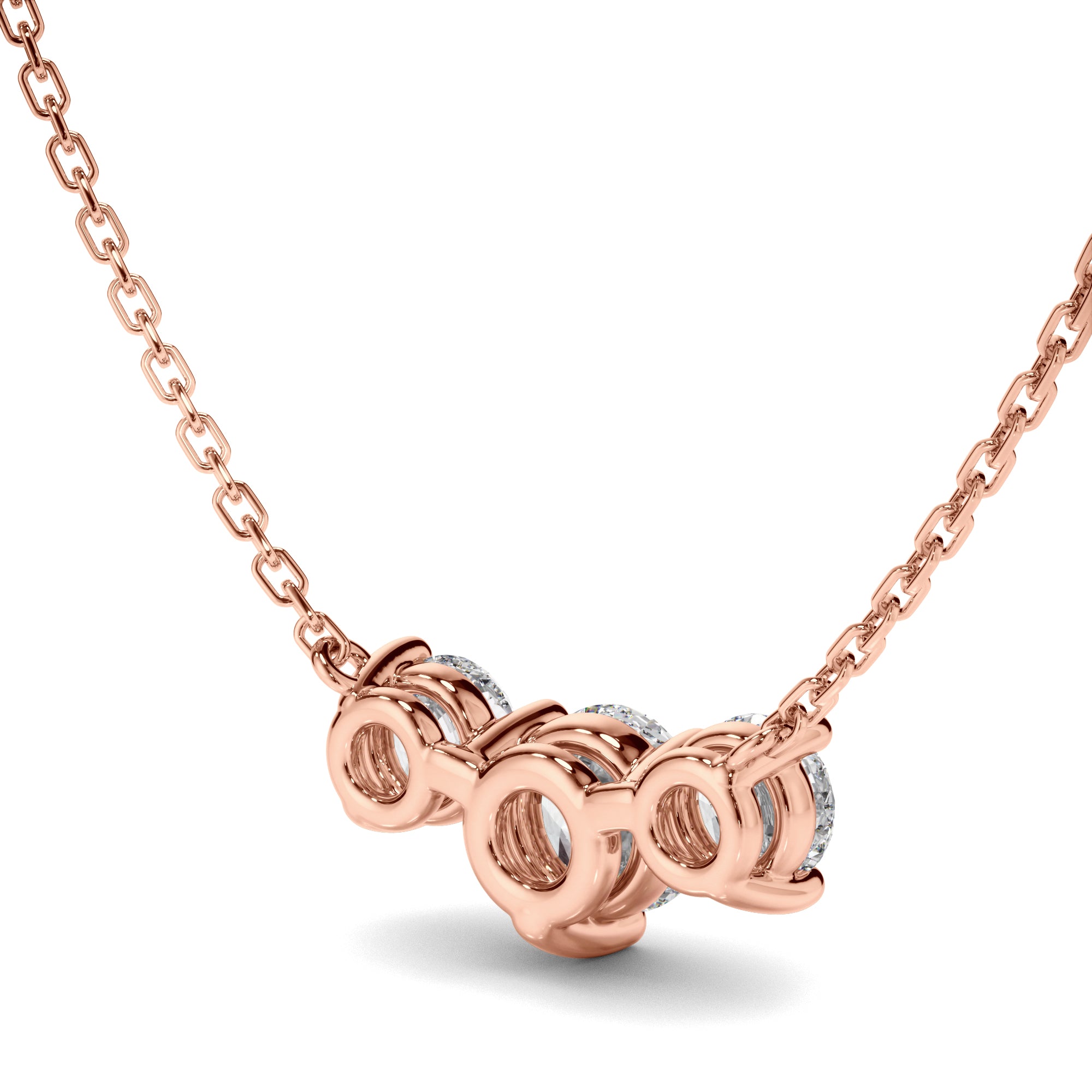 Zadie - Round Brilliant Cut Diamond Trilogy Necklet