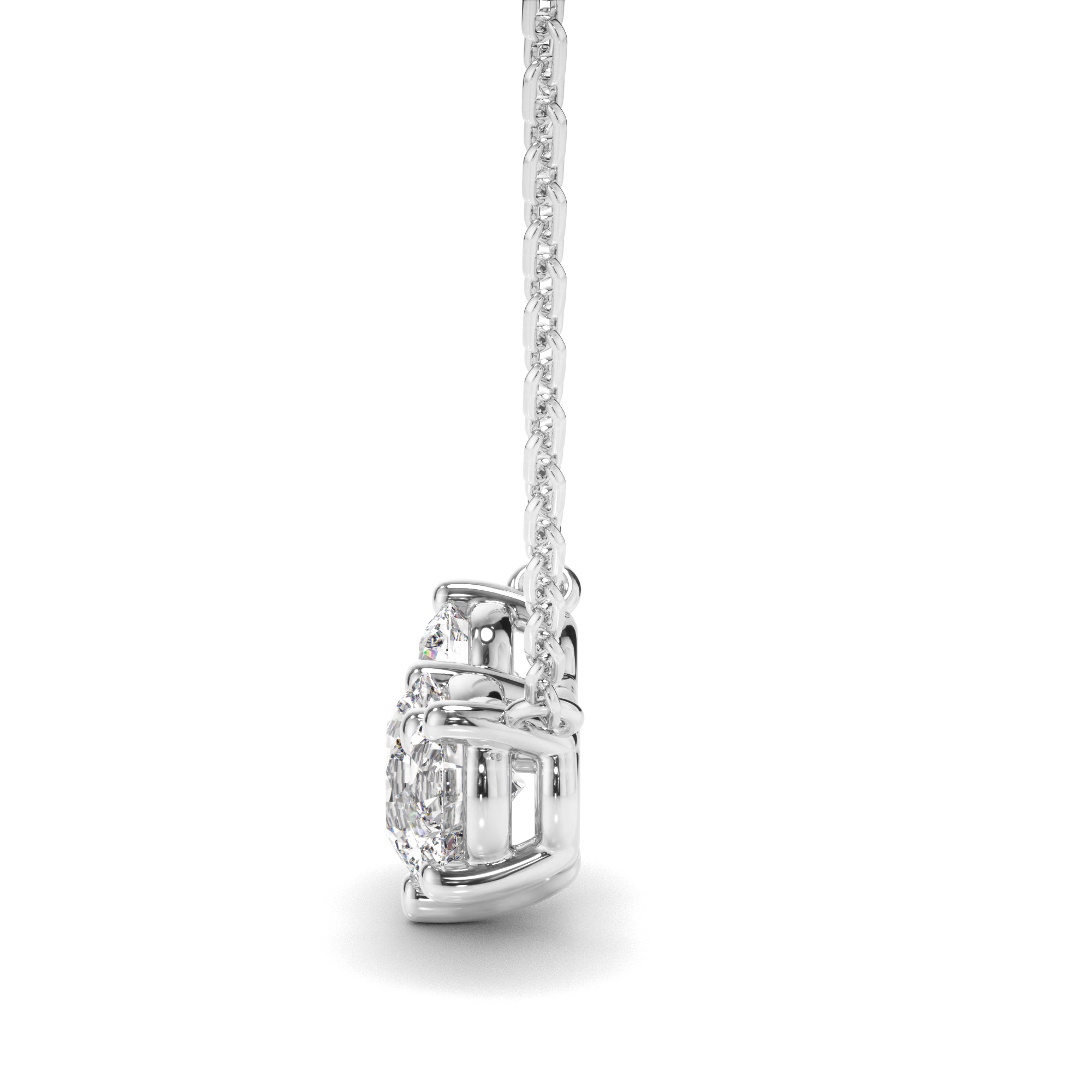 Zadie - Round Brilliant Cut Diamond Trilogy Necklet