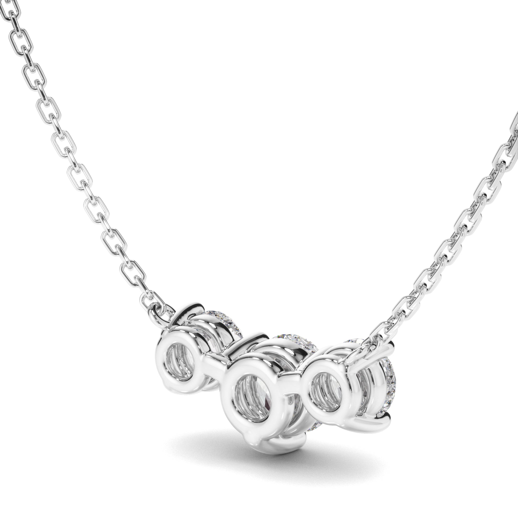 Zadie - Round Brilliant Cut Diamond Trilogy Necklet