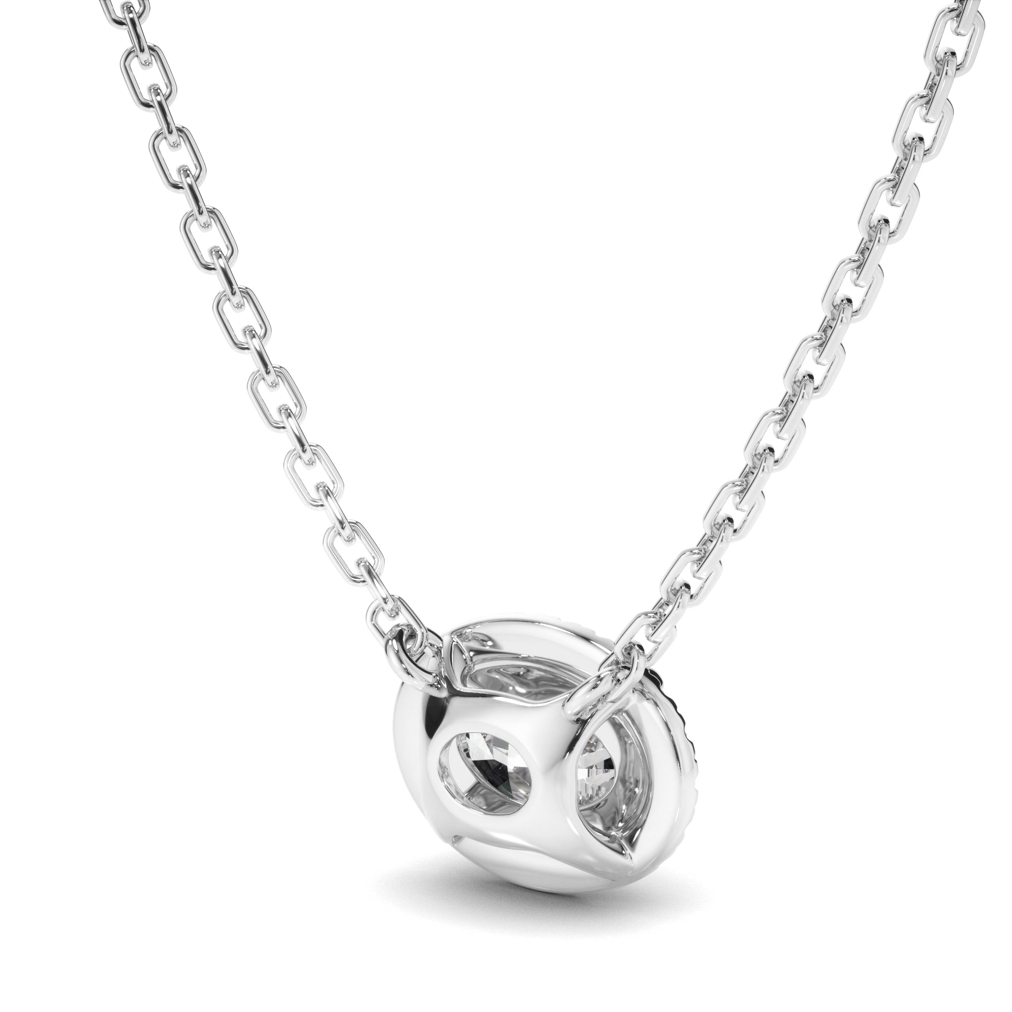 Florence - East West Oval Cut Diamond Halo Necklet