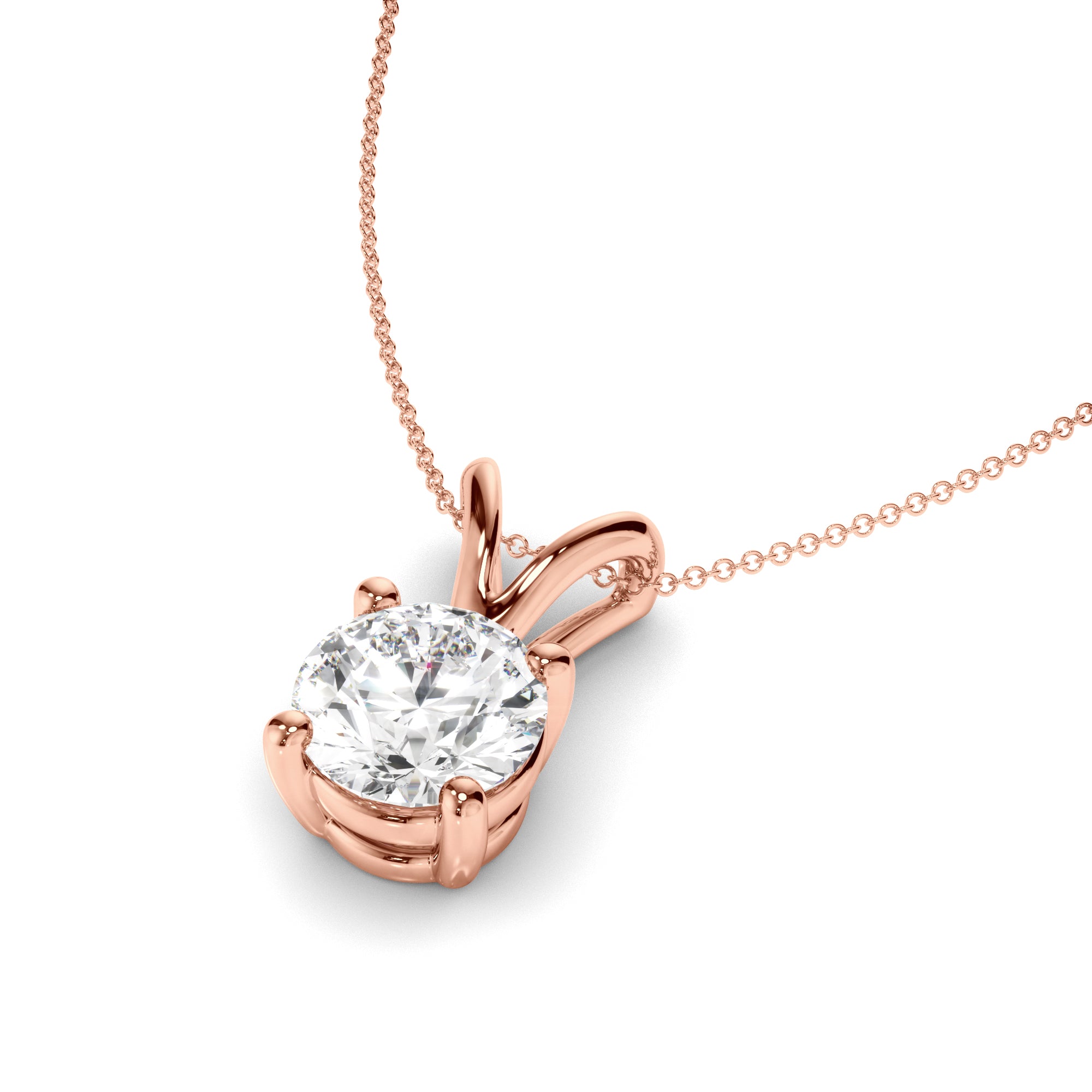 Anouk - Round Brilliant Cut Diamond Pendant