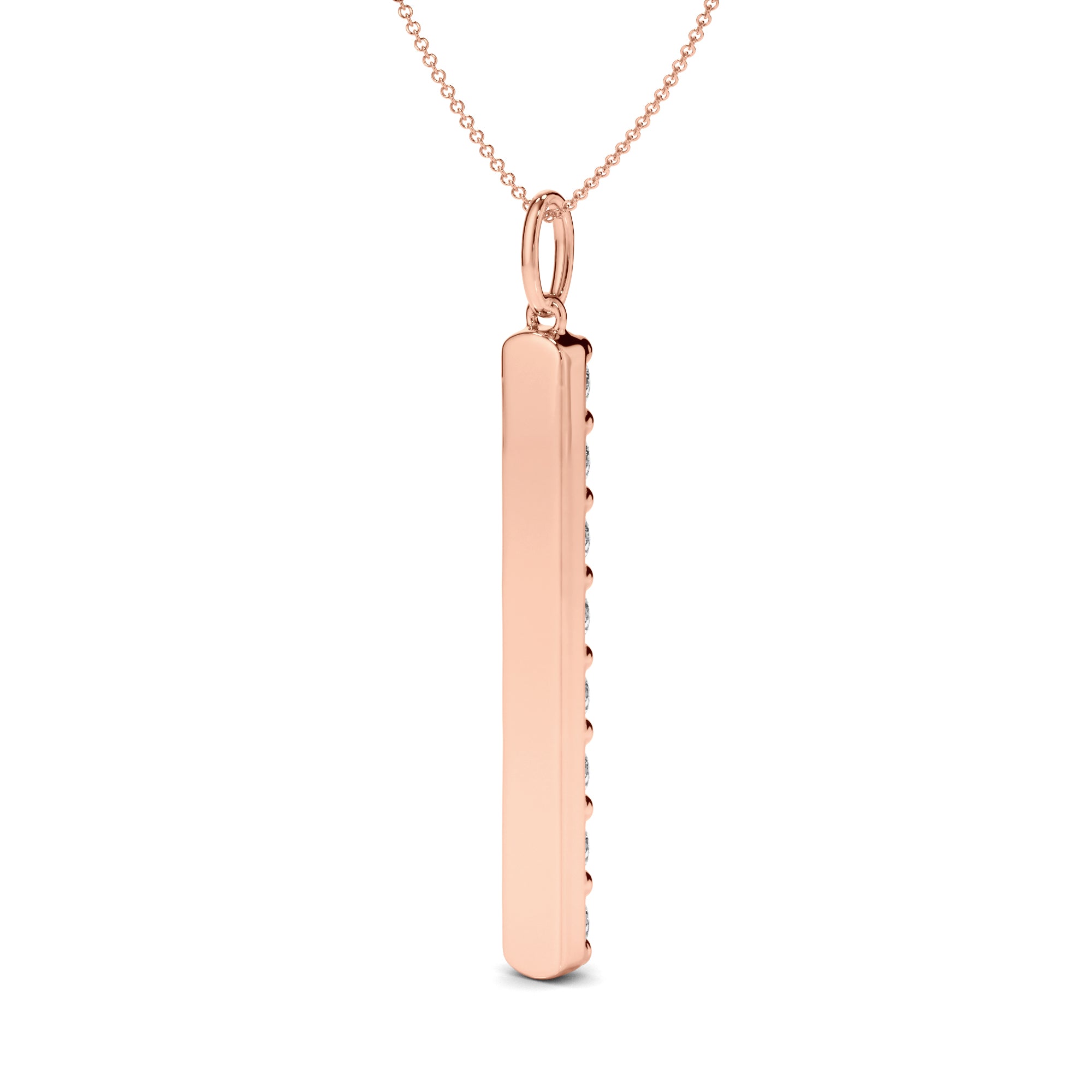 Liora - Round Brilliant Cut Diamond Drop Bar Pendant