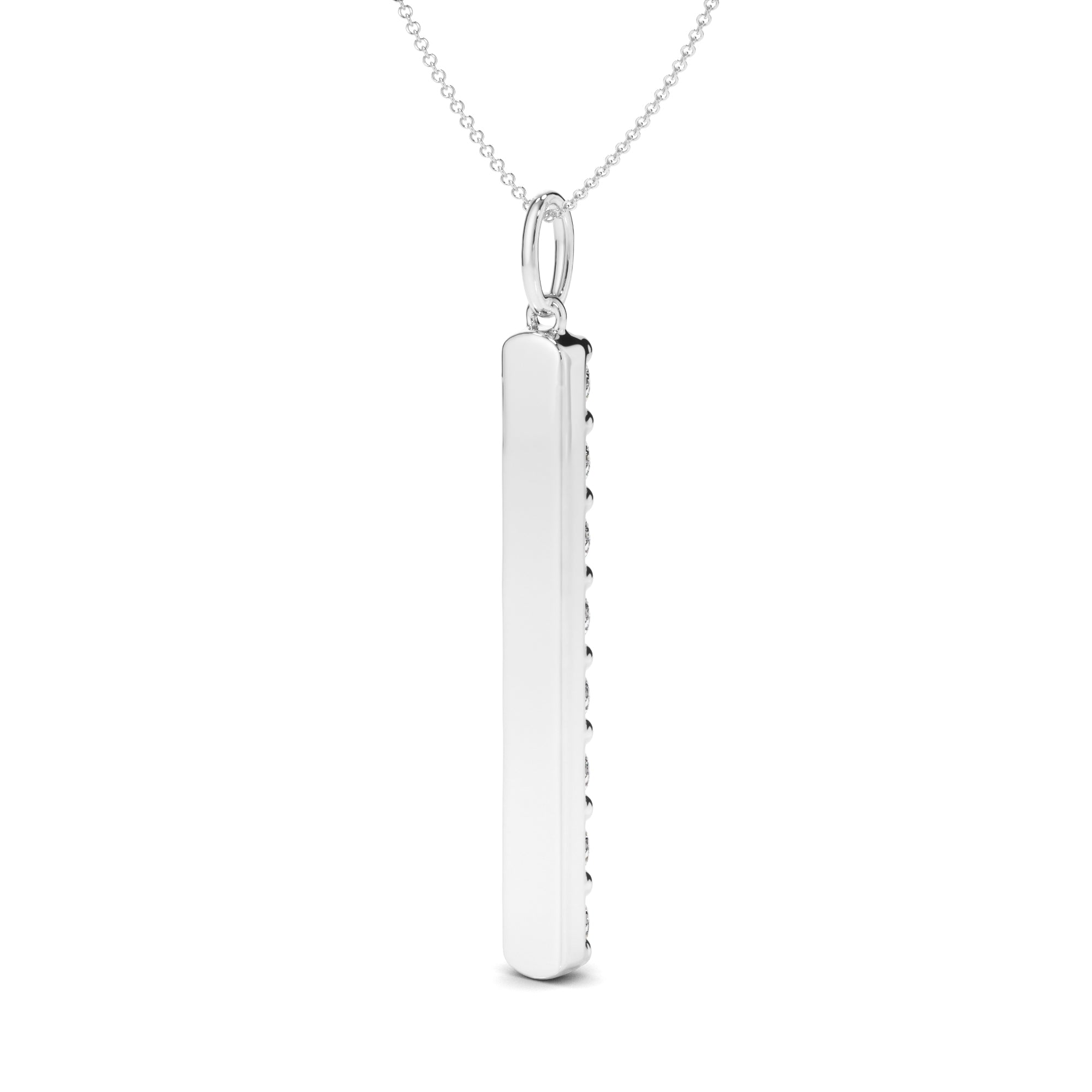 Liora - Round Brilliant Cut Diamond Drop Bar Pendant
