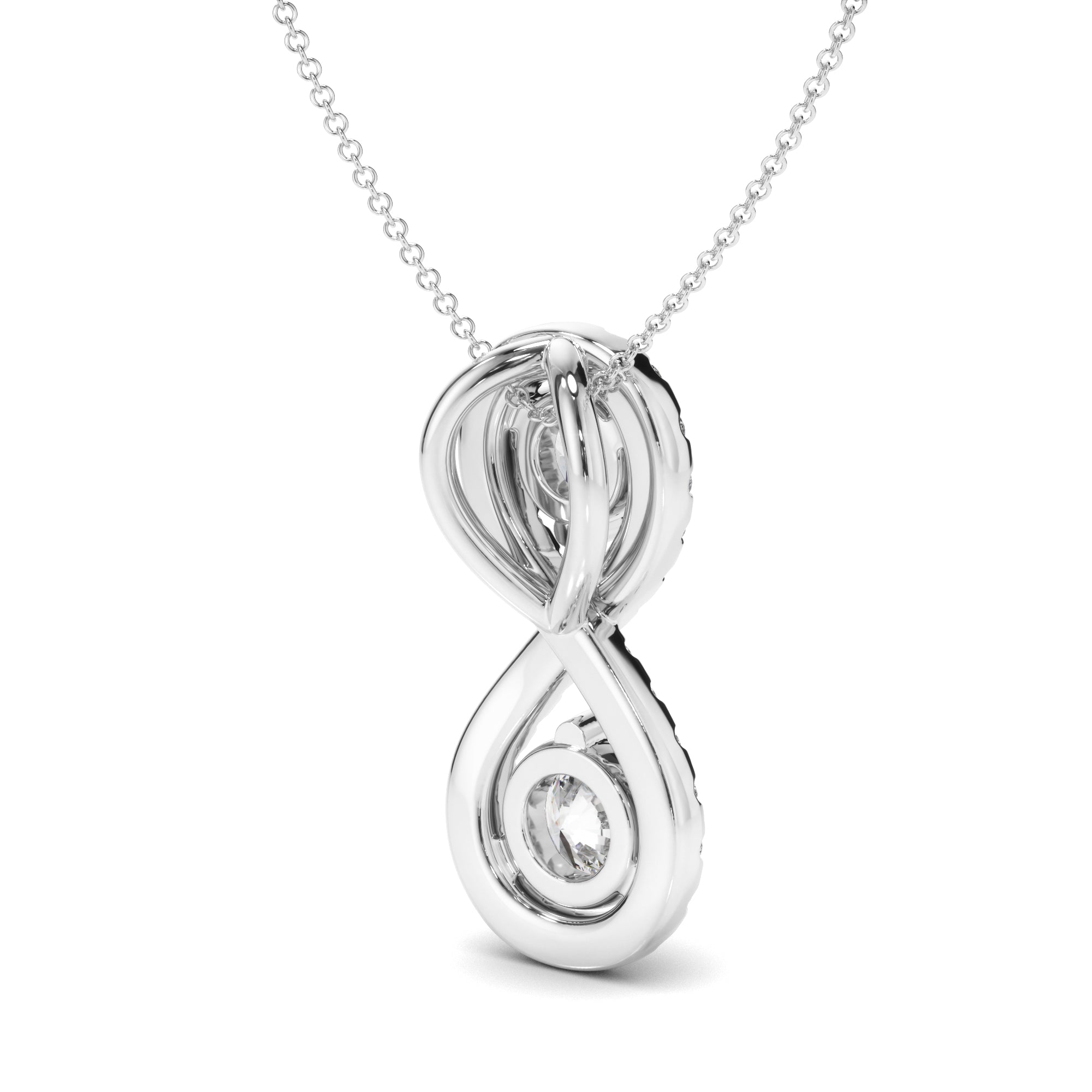 Unity - Round Brilliant Cut Diamond Infinity Pendant