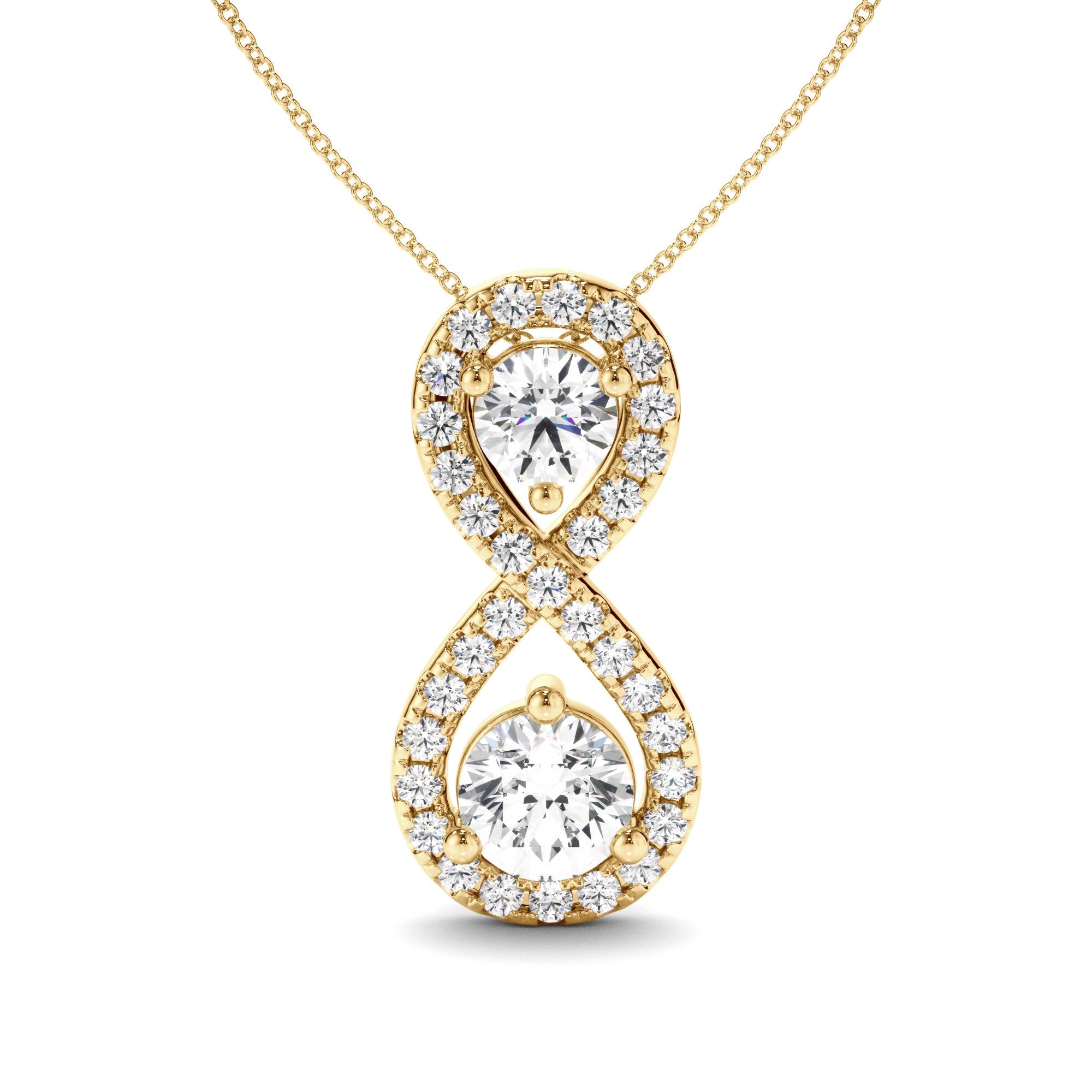 Unity - Round Brilliant Cut Diamond Infinity Pendant