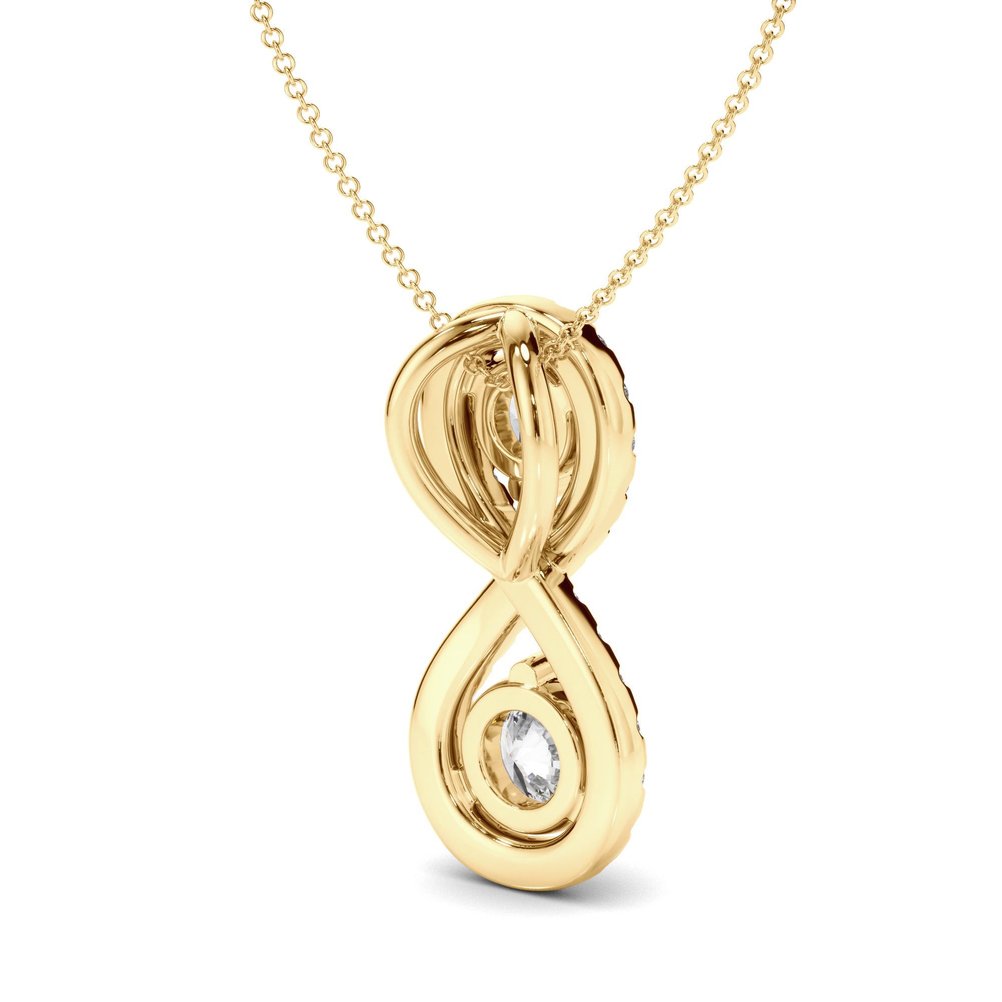 Unity - Round Brilliant Cut Diamond Infinity Pendant