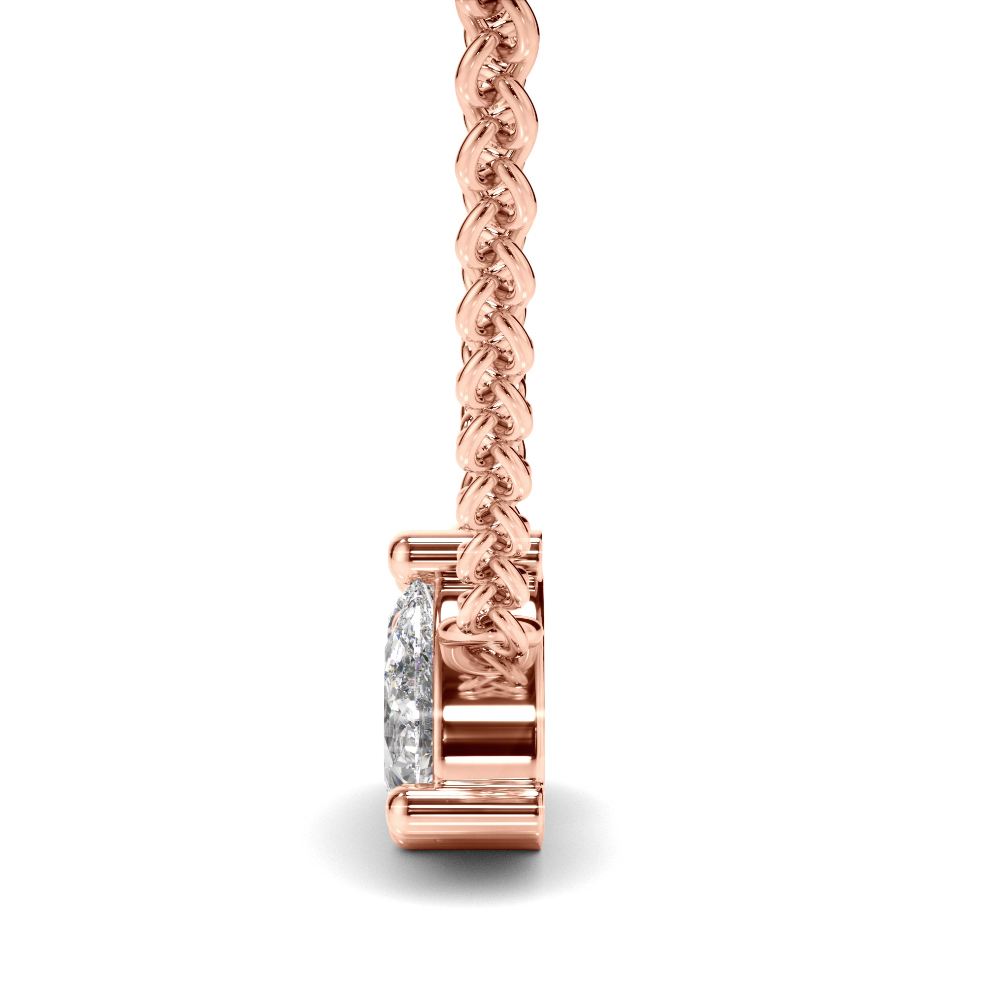 Penrose - Round Brilliant & Pear Cut Diamond Toi et Moi Necklet