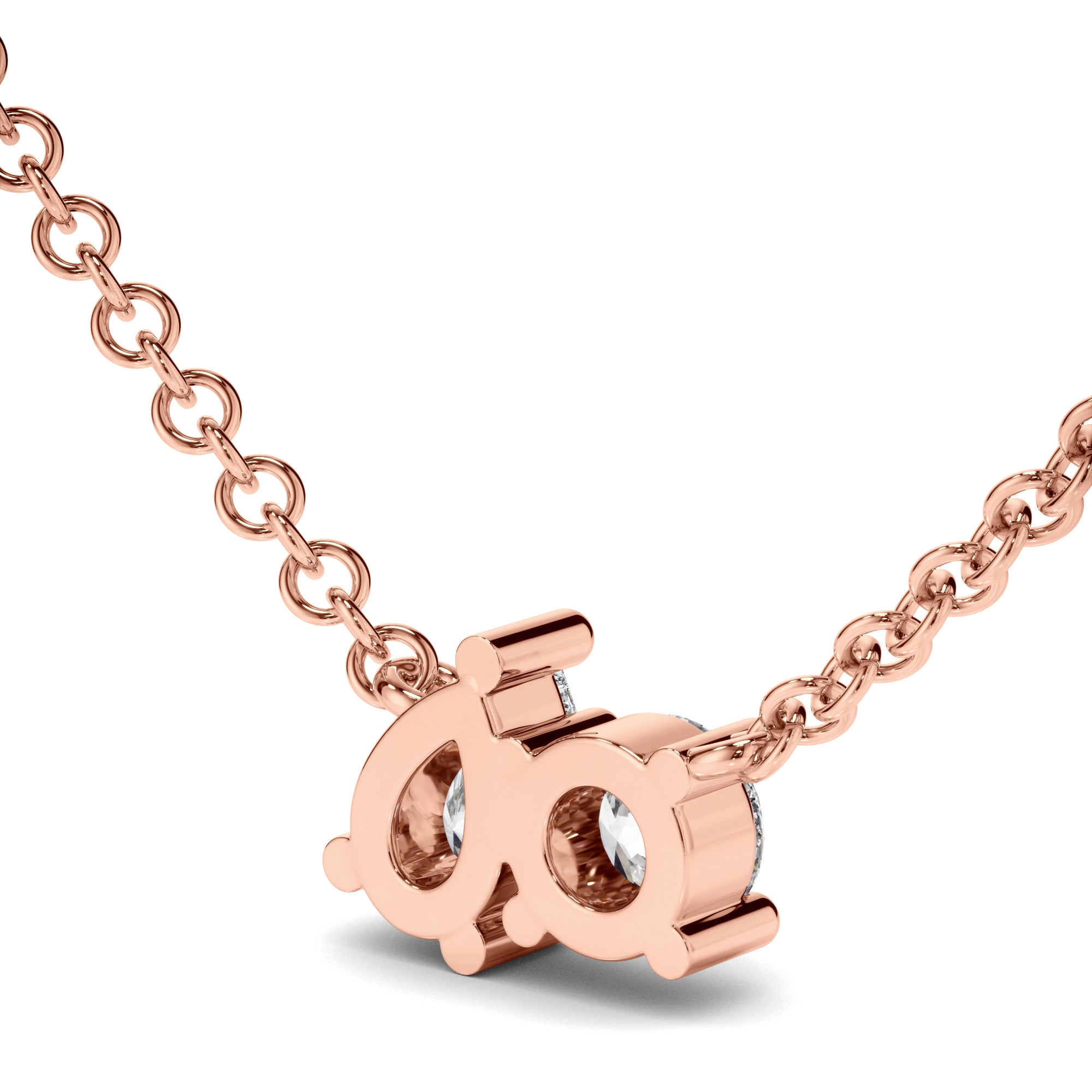 Penrose - Round Brilliant & Pear Cut Diamond Toi et Moi Necklet