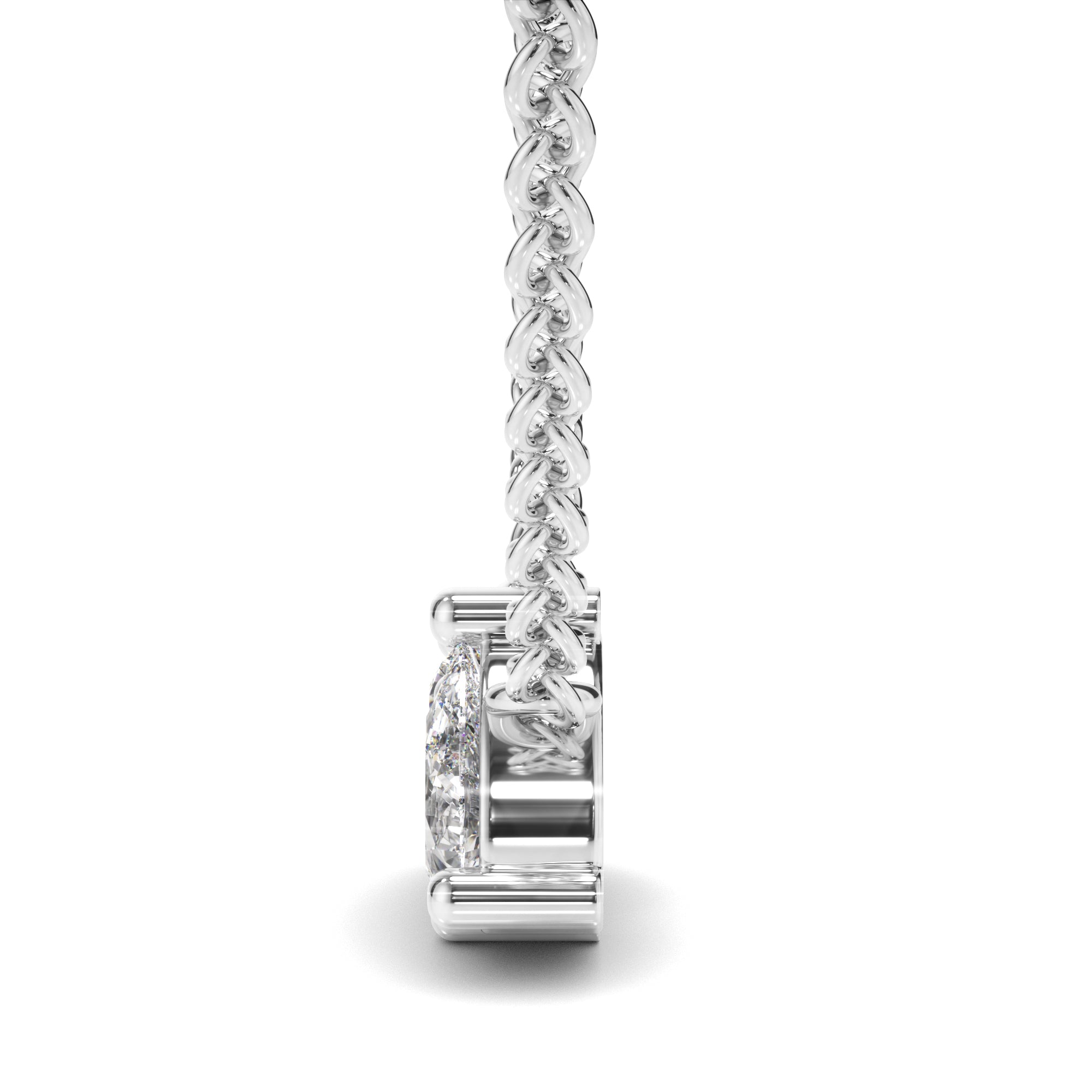 Penrose - Round Brilliant & Pear Cut Diamond Toi et Moi Necklet