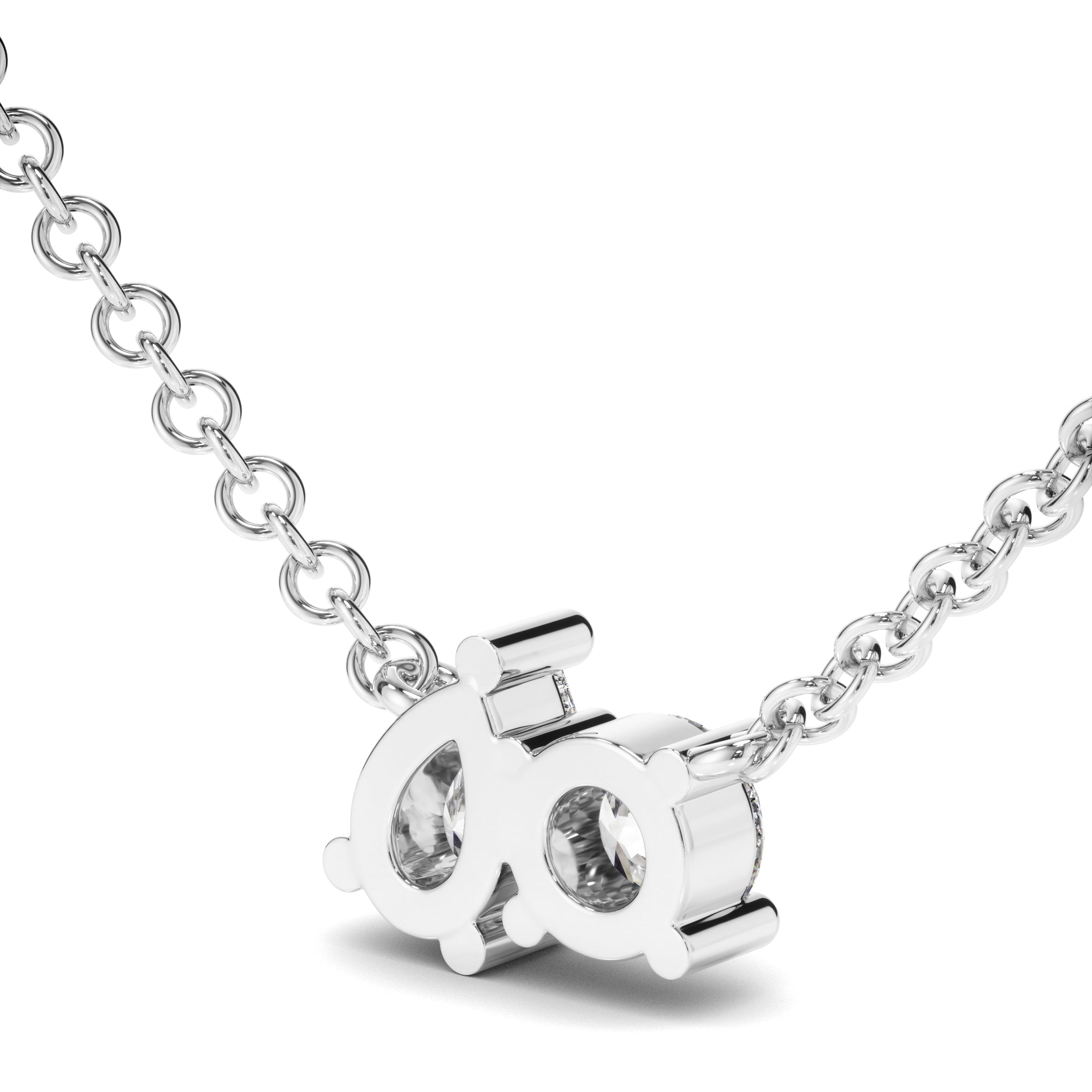 Penrose - Round Brilliant & Pear Cut Diamond Toi et Moi Necklet