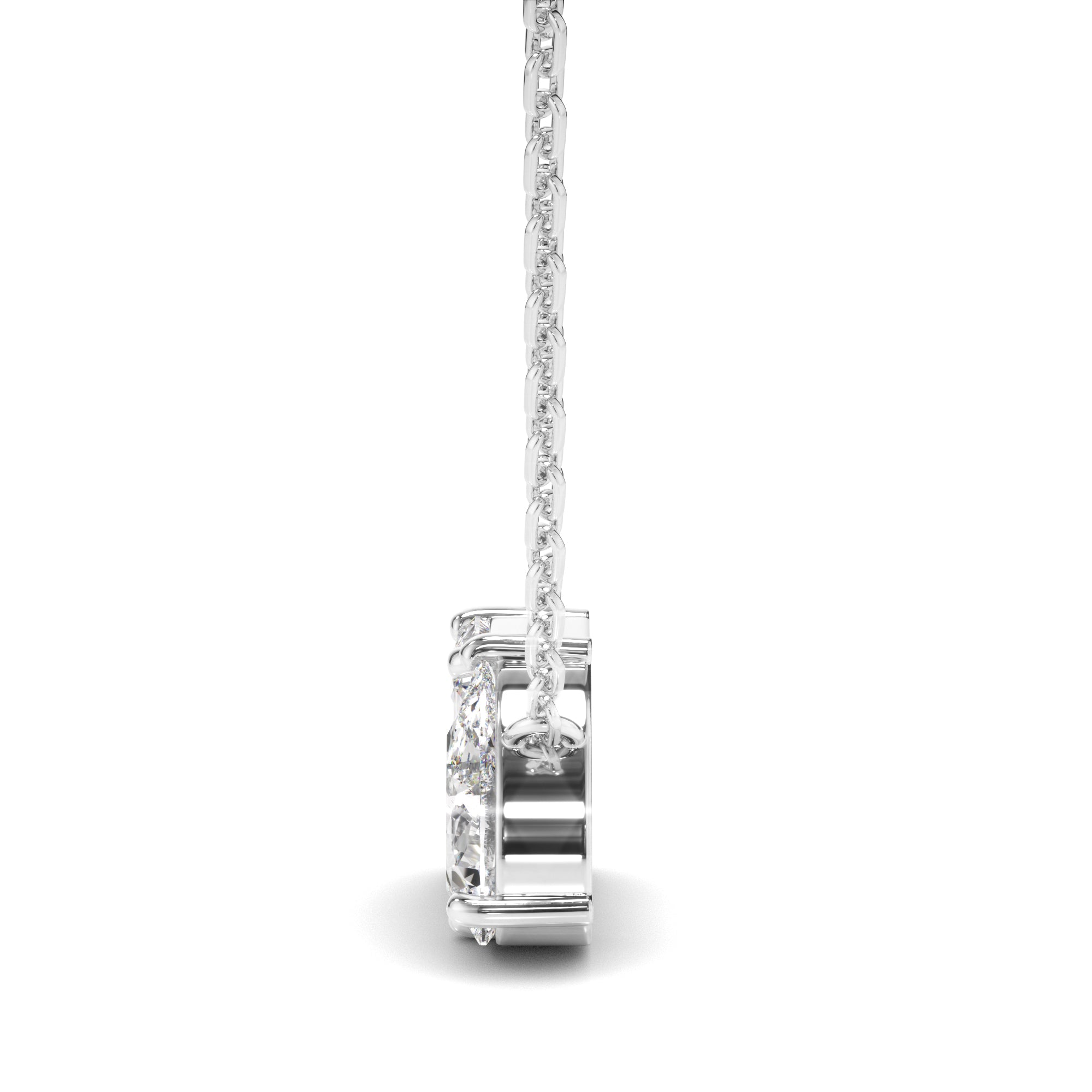 Madeline - Emerald & Pear Cut Diamond Toi et Moi Necklet