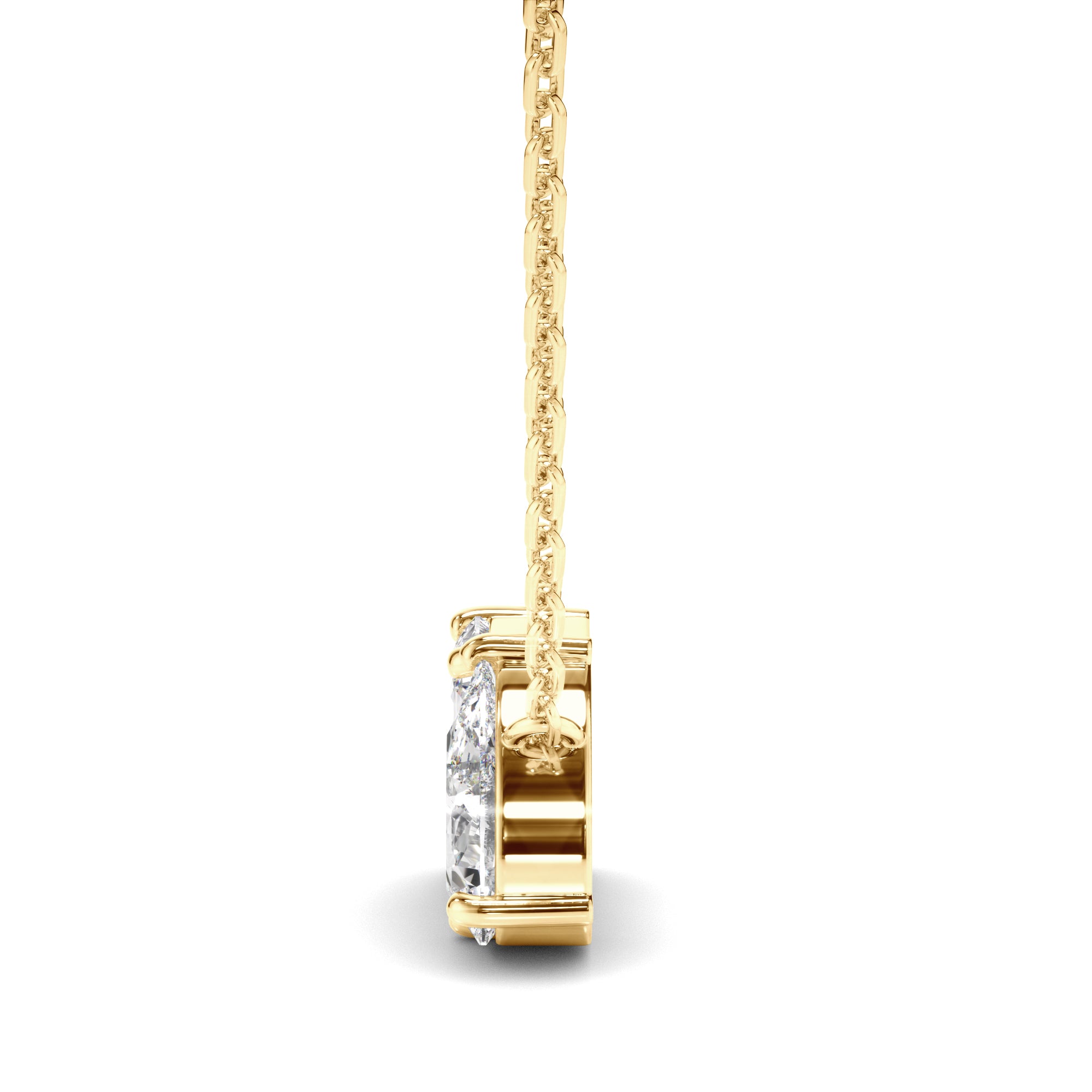 Madeline - Emerald & Pear Cut Diamond Toi et Moi Necklet