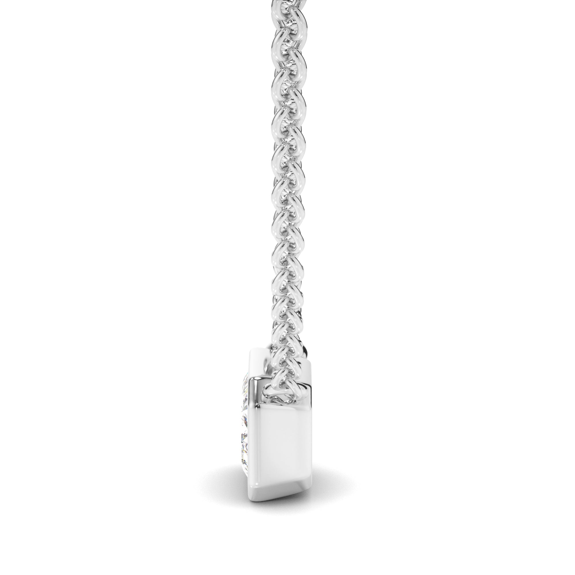 Venus - Emerald Cut Diamond Bezel Set Necklet