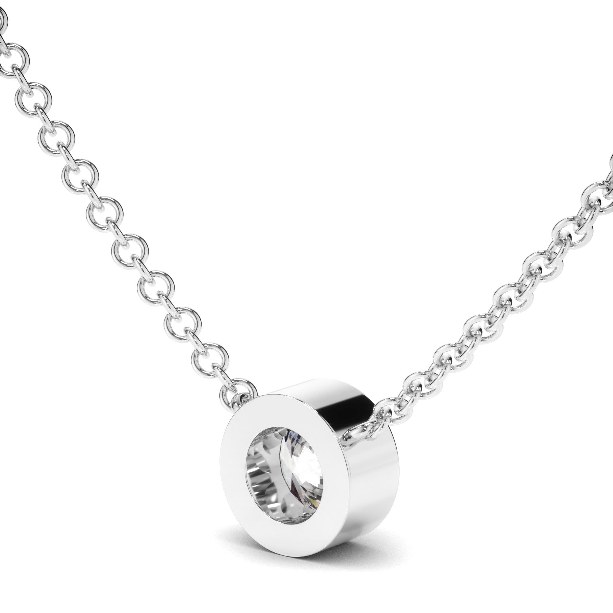 Constance - Round Brilliant Cut Diamond Bezel Set Necklet
