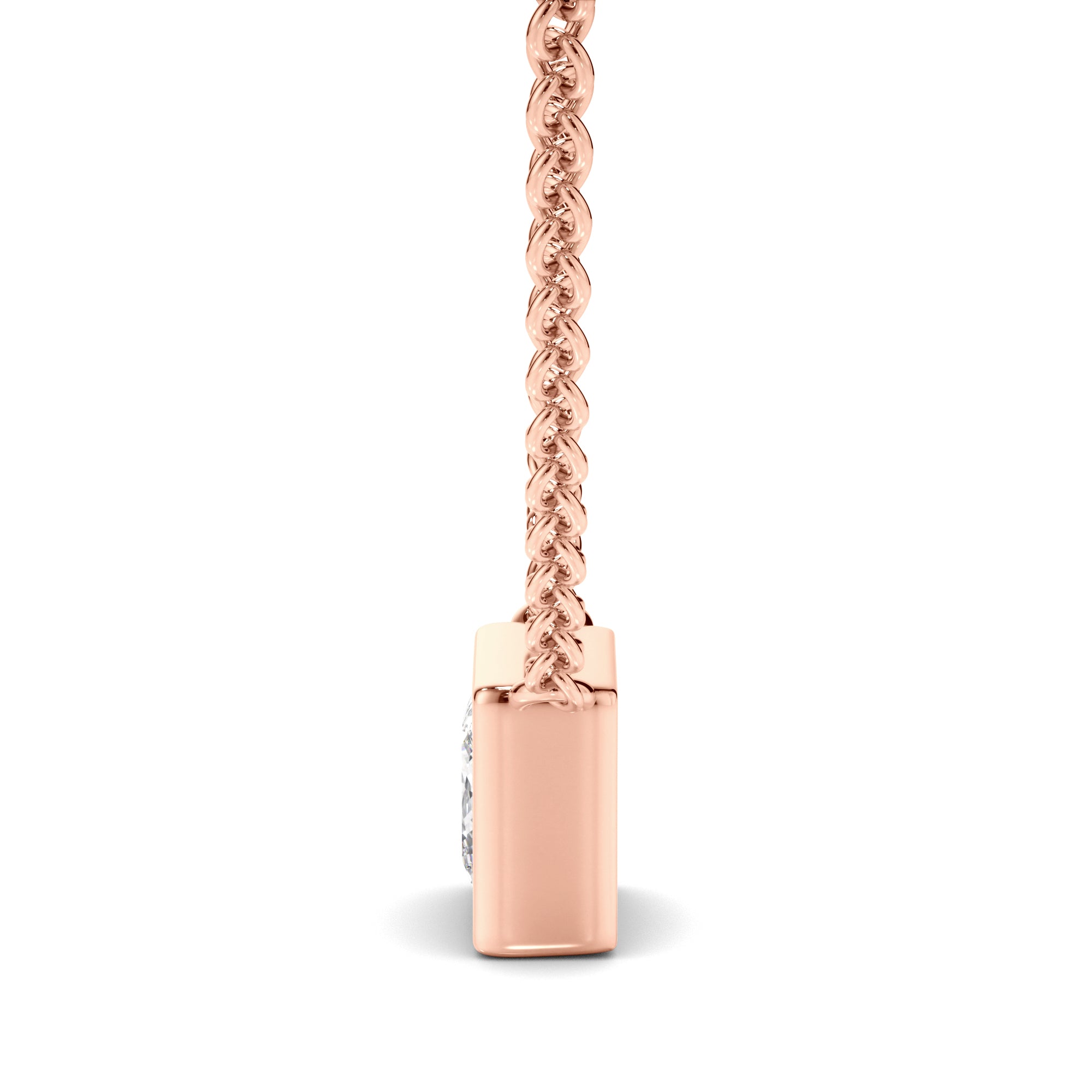 Gabrielle - Princess Cut Diamond Bezel Set Necklet