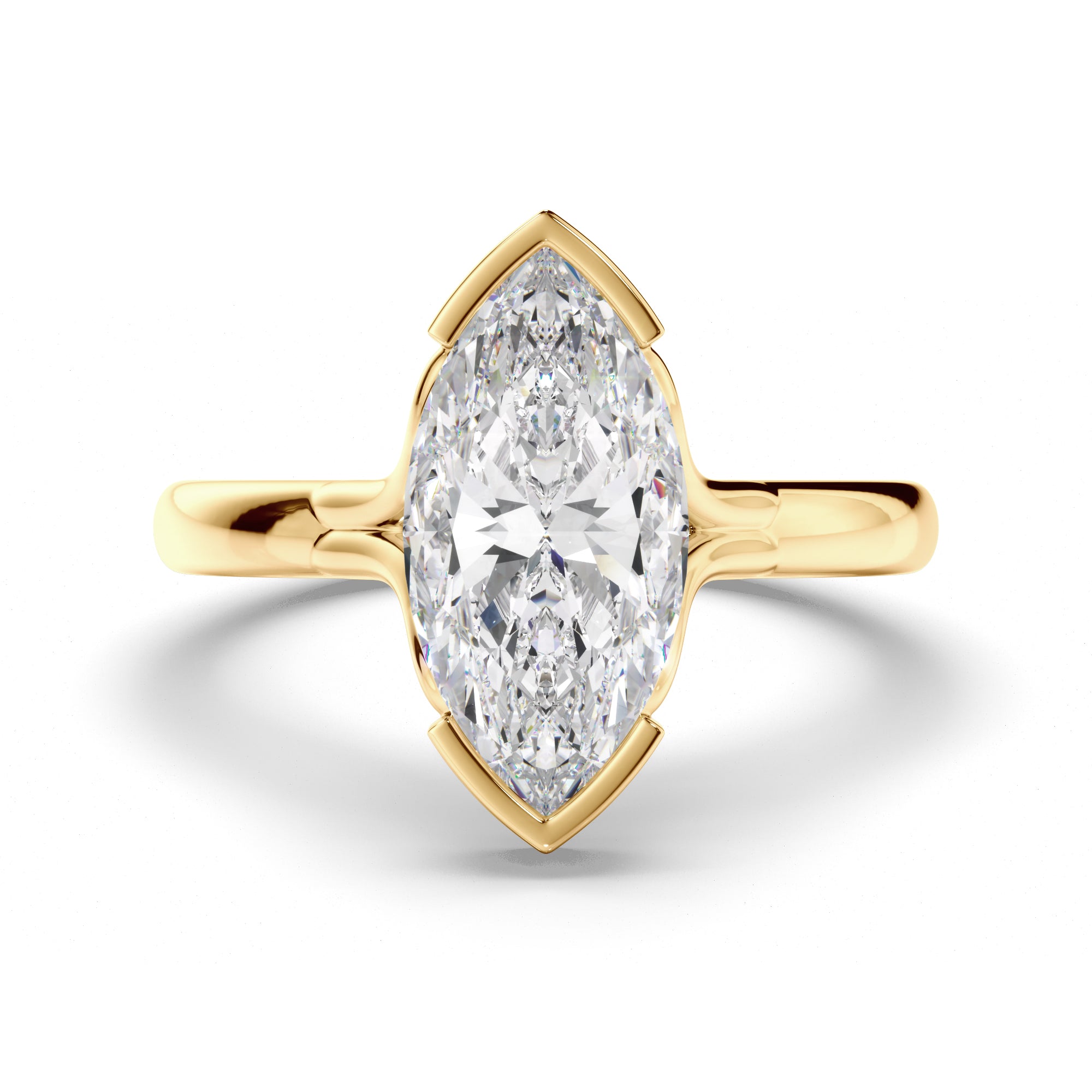 Aloura - Marquise Cut Diamond Engagement Half Bezel Setting