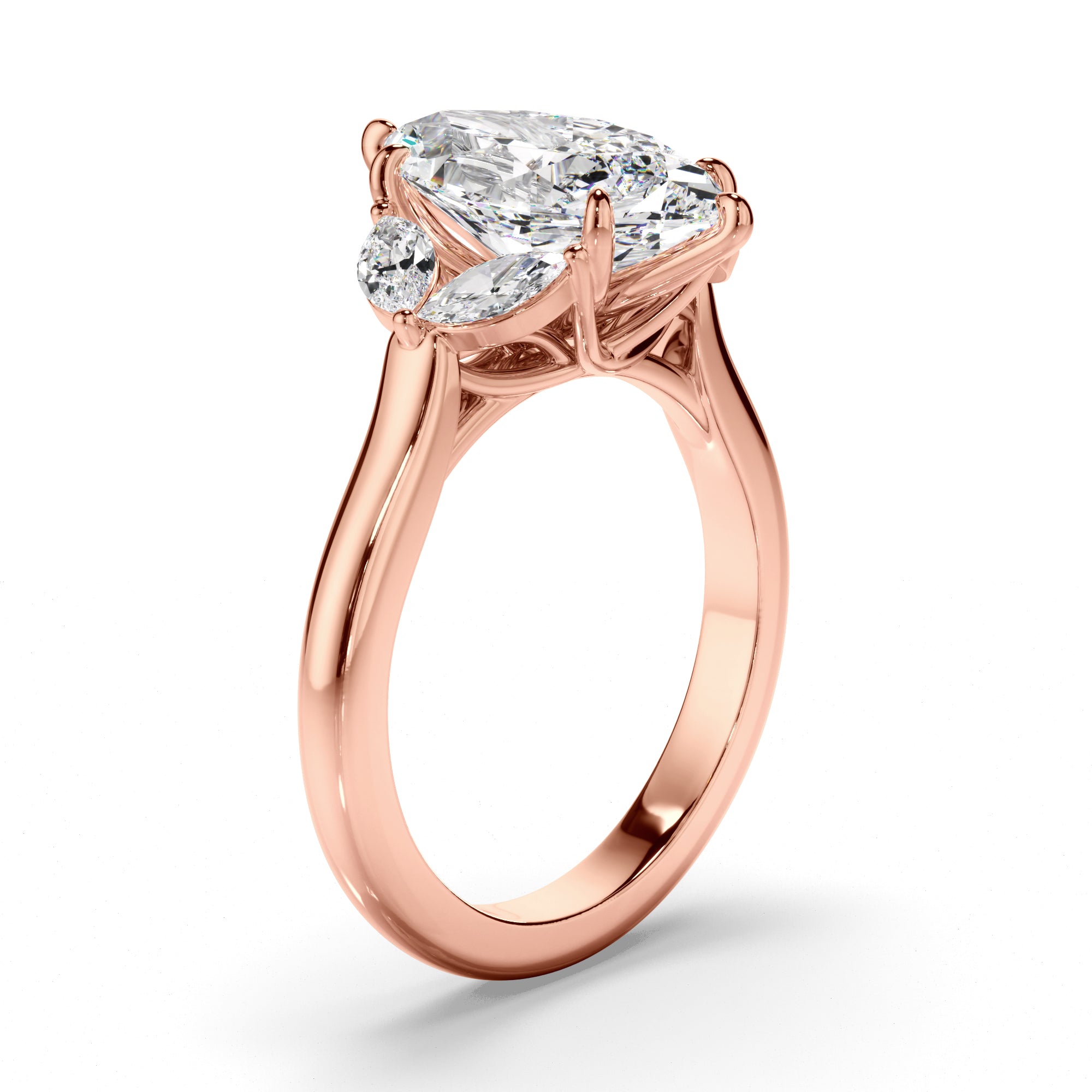 Cherry - Marquise Cut Five Diamond Engagement Ring