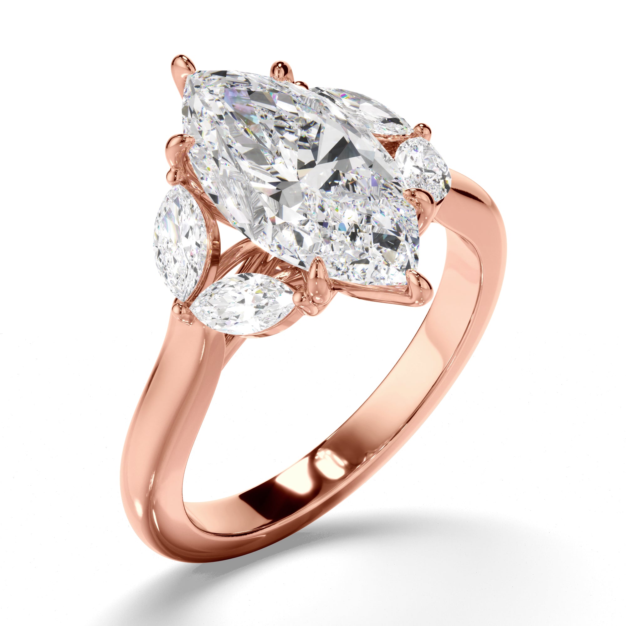 Cherry - Marquise Cut Five Diamond Engagement Ring
