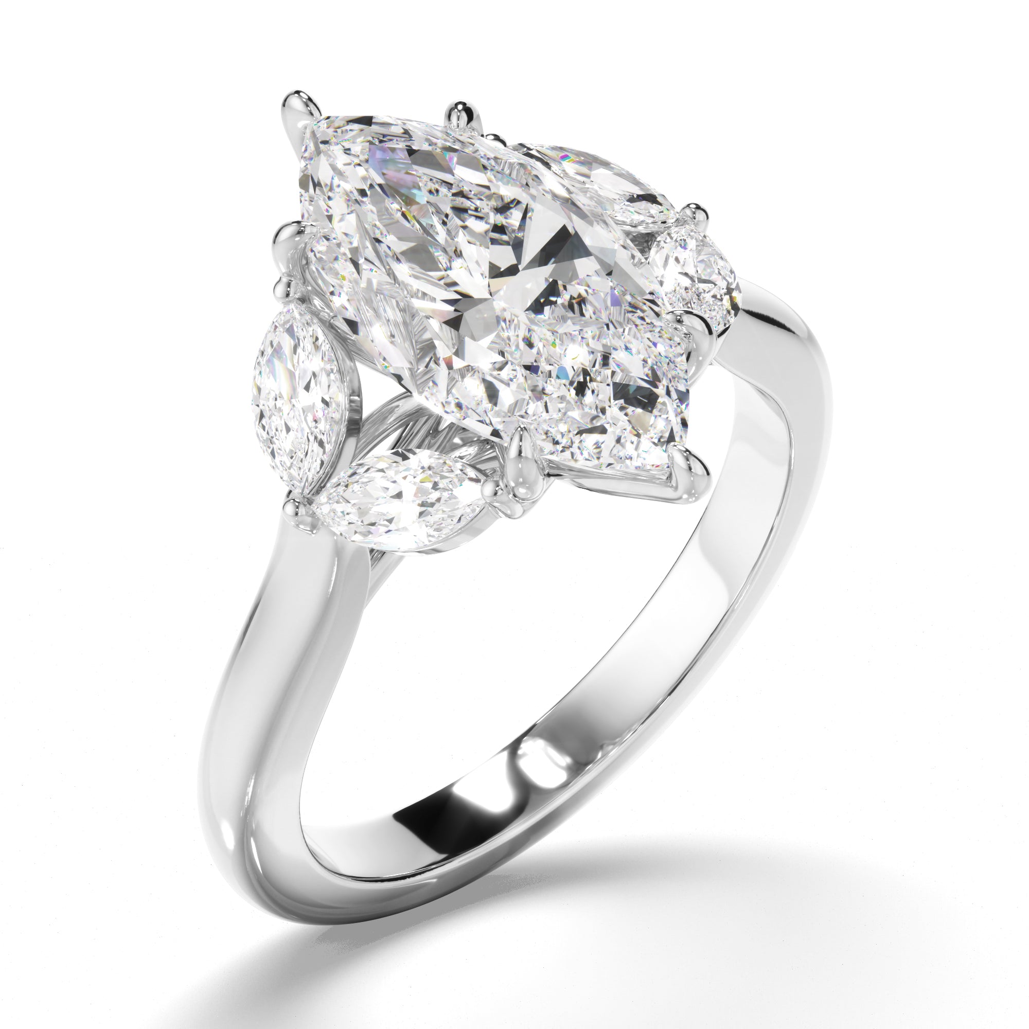 Cherry - Marquise Cut Five Diamond Engagement Ring