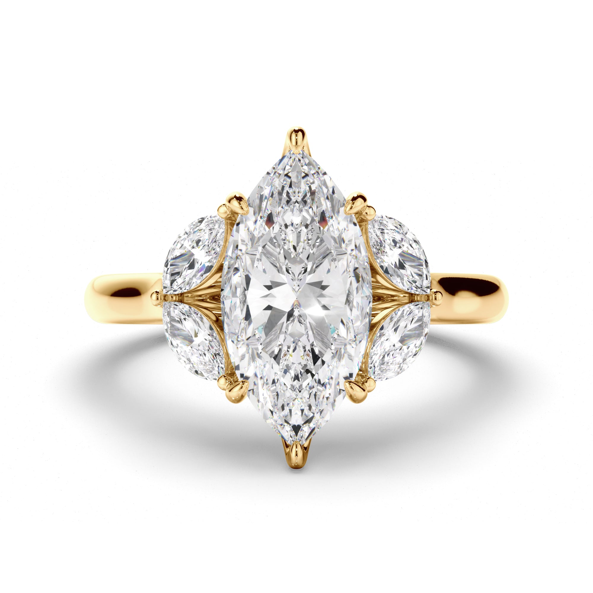 Cherry - Marquise Cut Five Diamond Engagement Ring