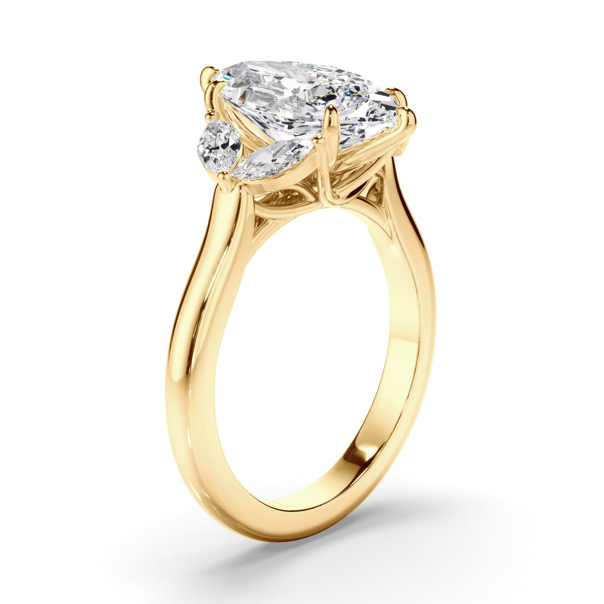 Cherry - Marquise Cut Five Diamond Engagement Ring