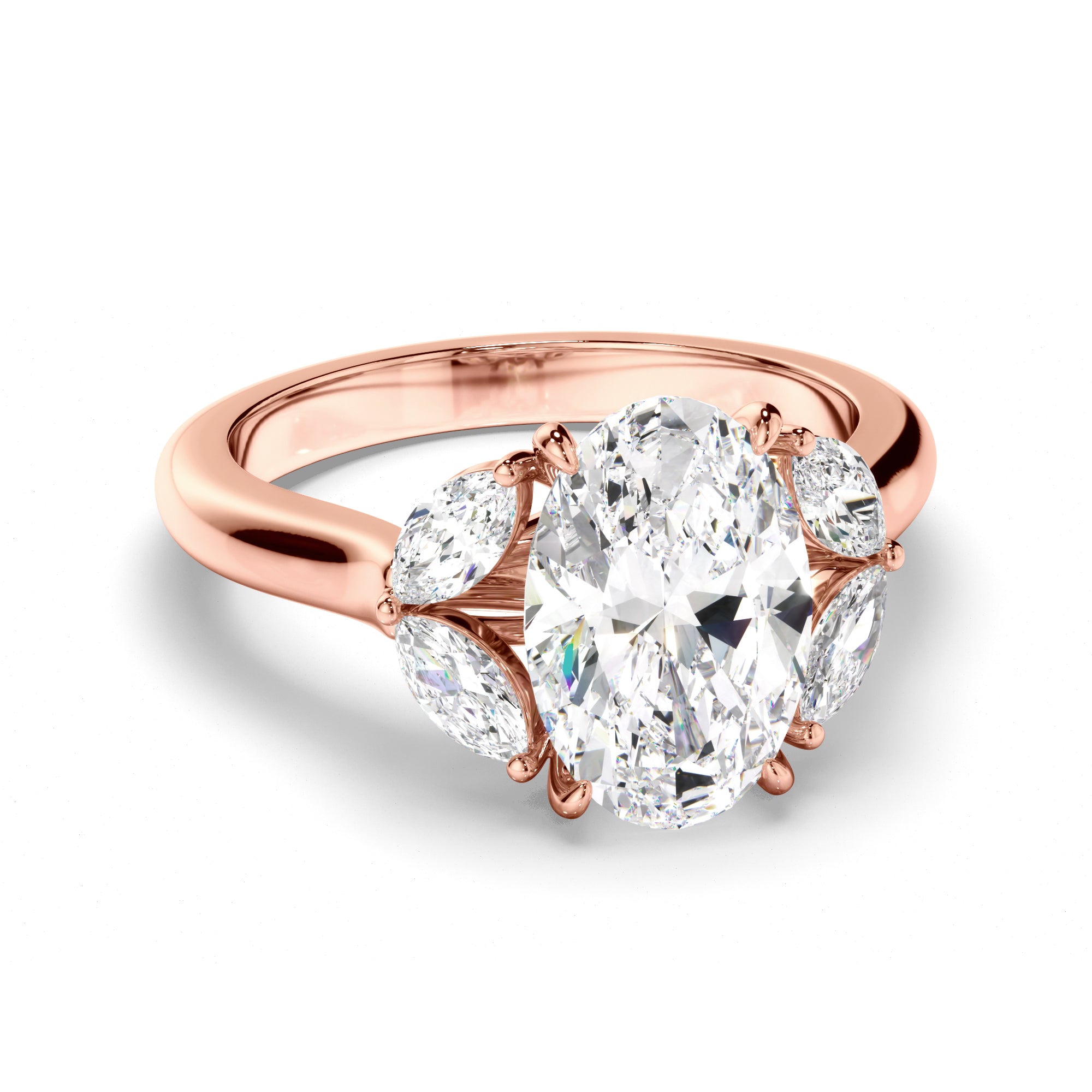 Valenne - Oval Cut Diamond Five Stone Engagement Ring