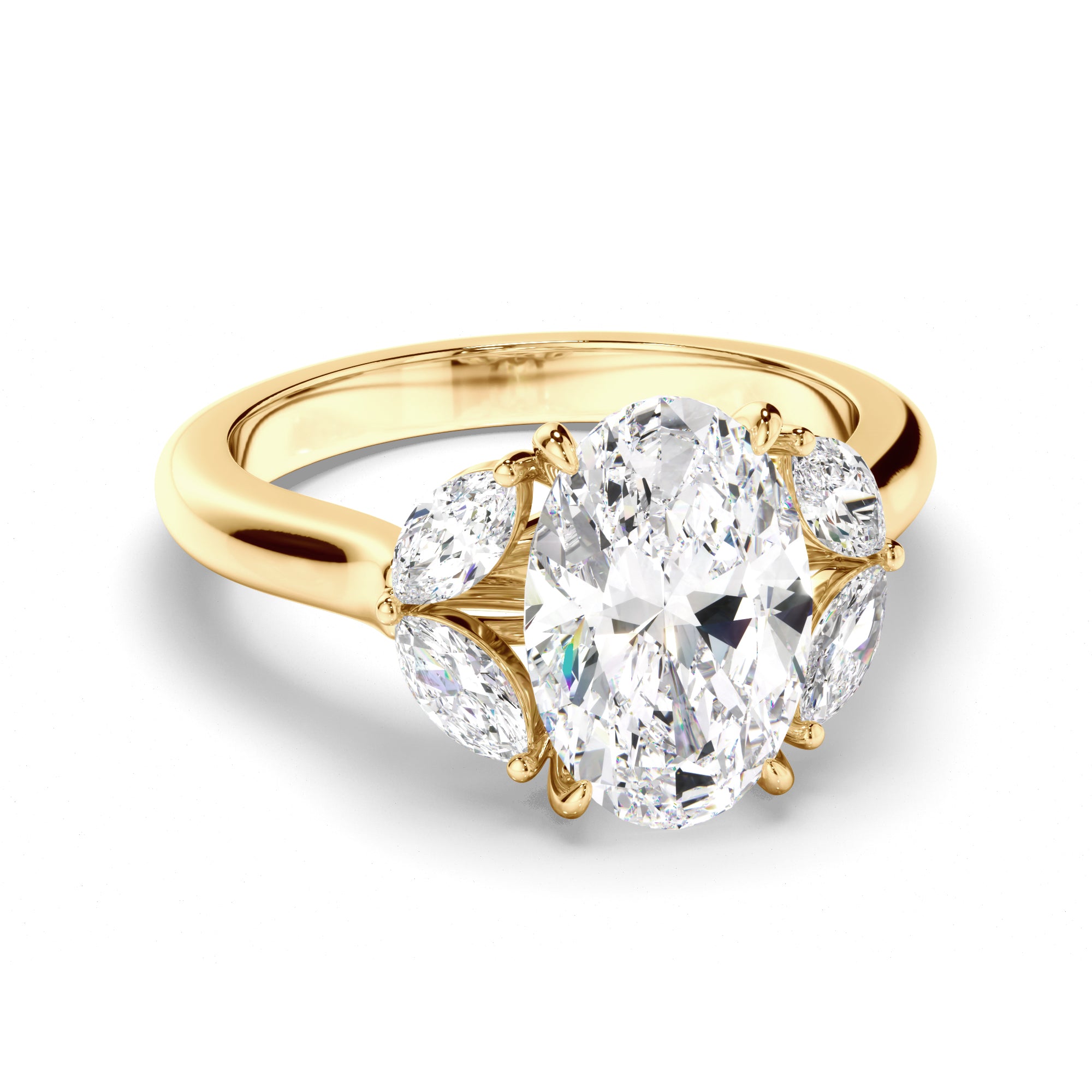 Valenne - Oval Cut Diamond Five Stone Engagement Ring