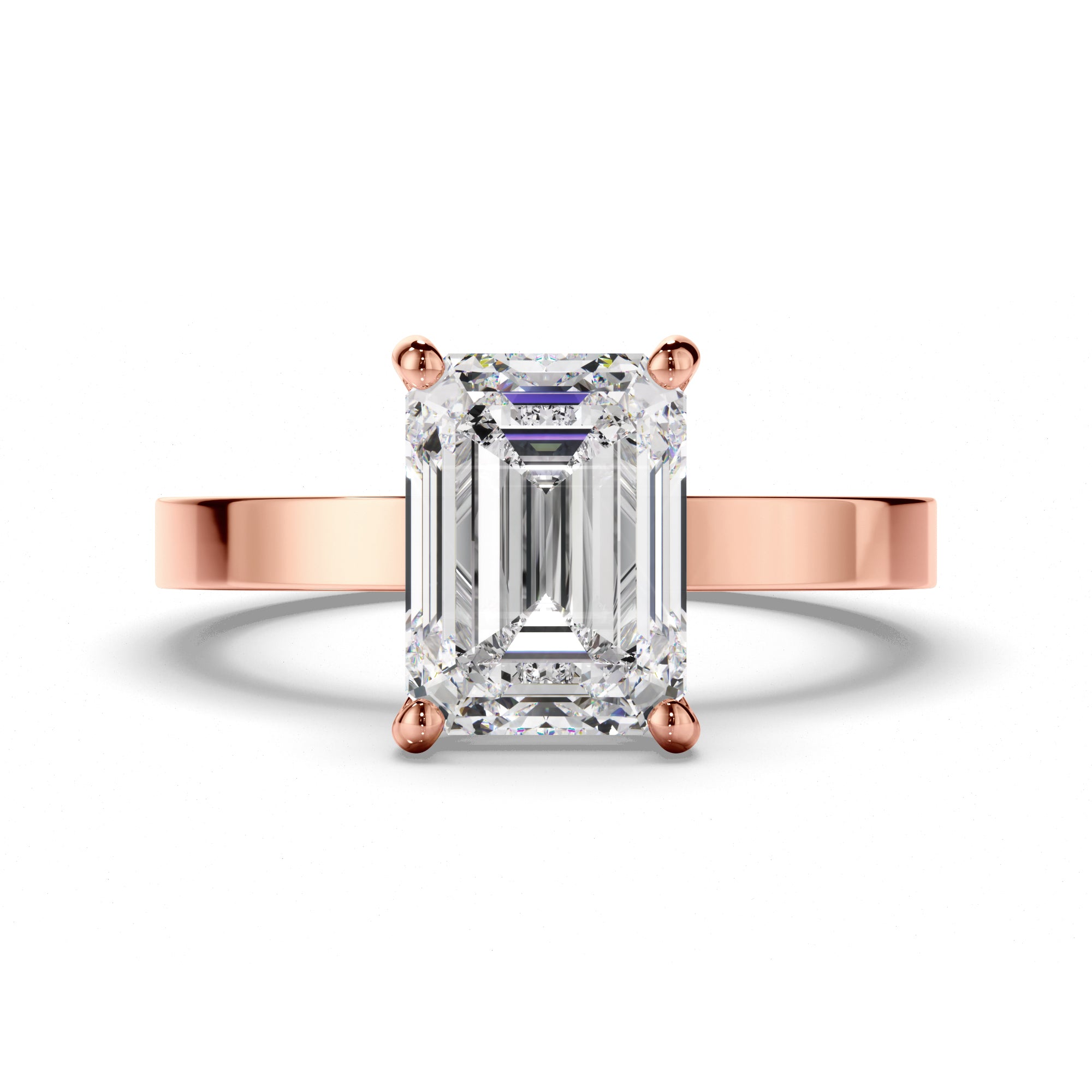 Esme - Emerald Cut Diamond Solitaire Engagement Ring