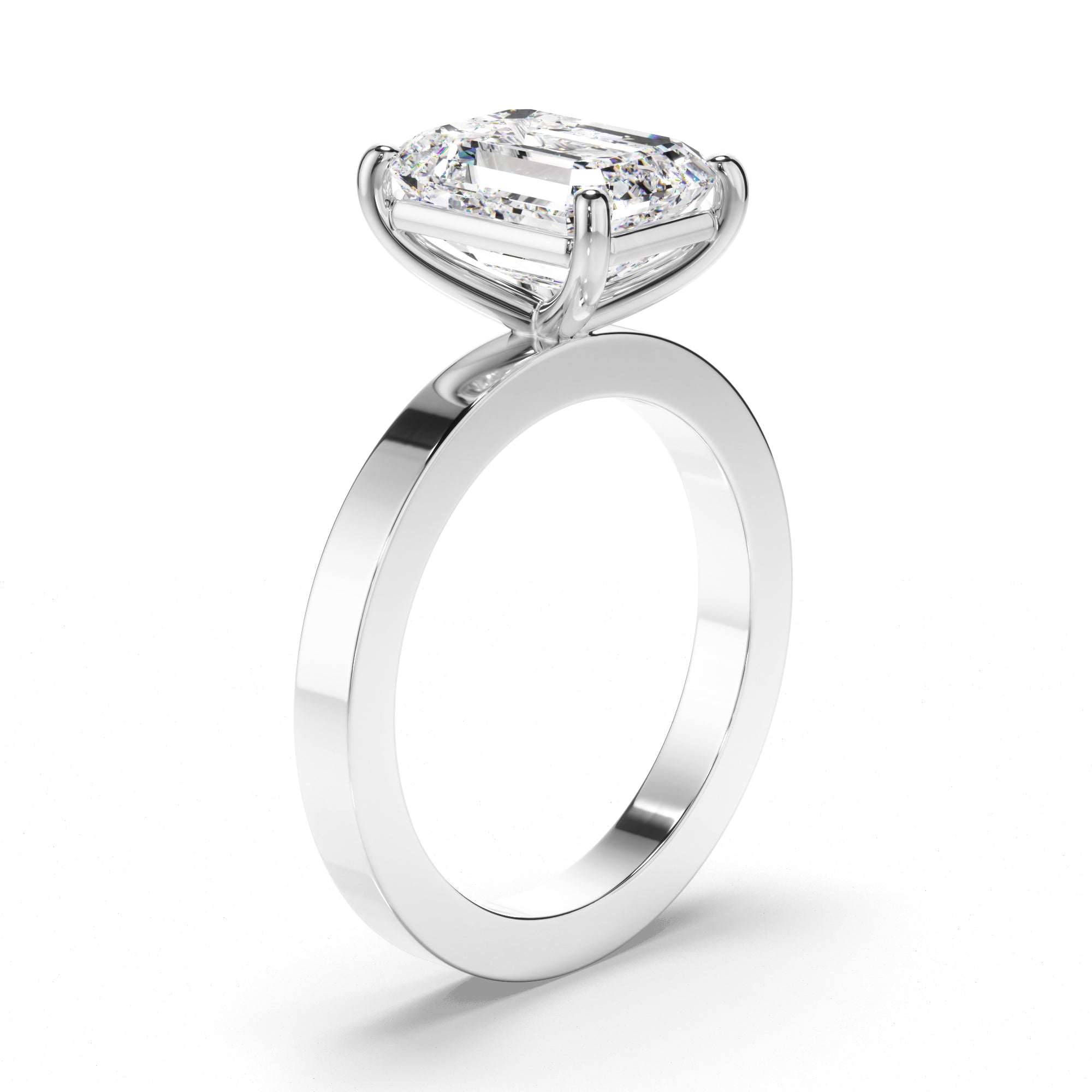 Esme - Emerald Cut Diamond Solitaire Engagement Ring