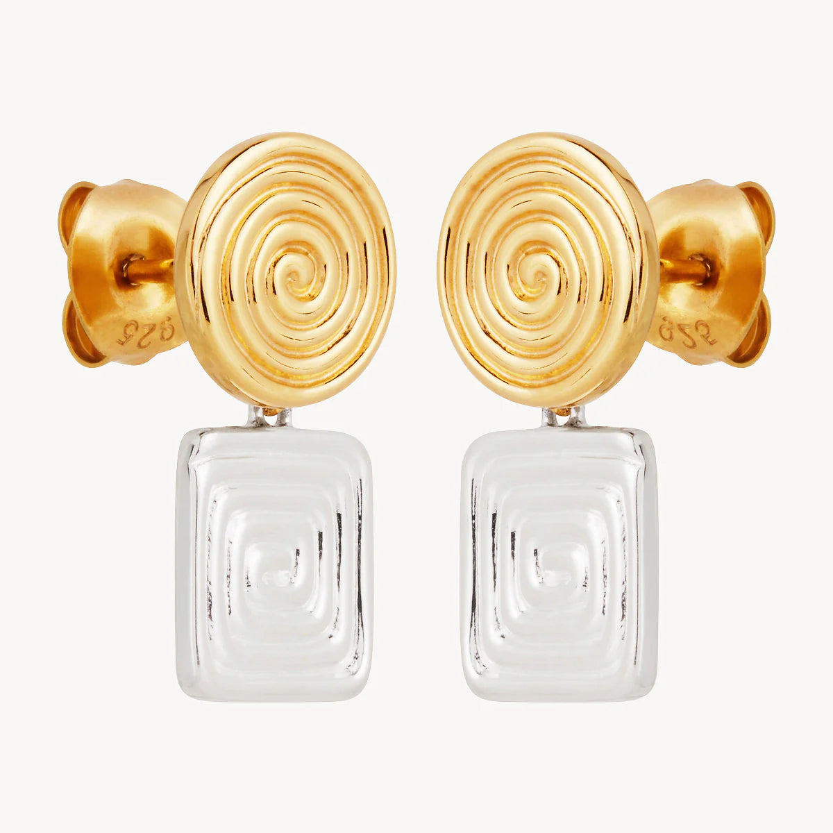 Labyrinthe Two-Tone Stud Earrings
