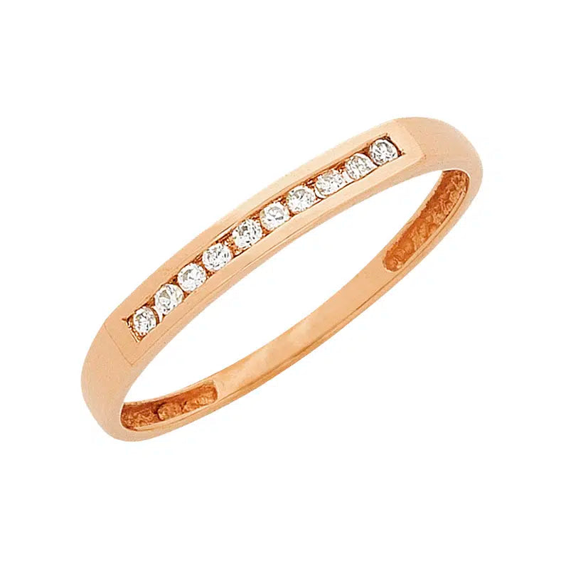9ct Rose Gold Channel Set Diamond Ring