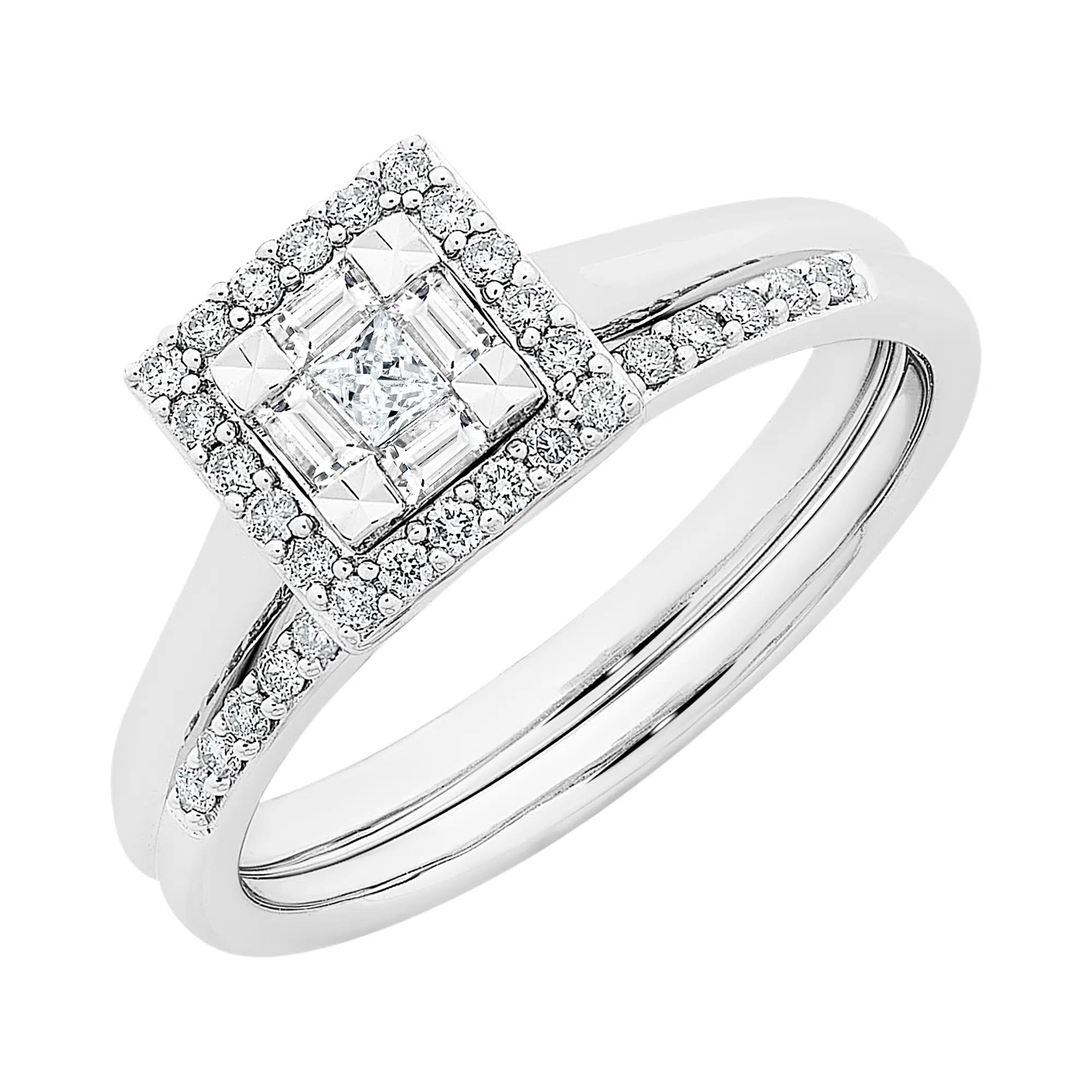 9ct White Gold 0.33ct Diamond Bridal Ring
