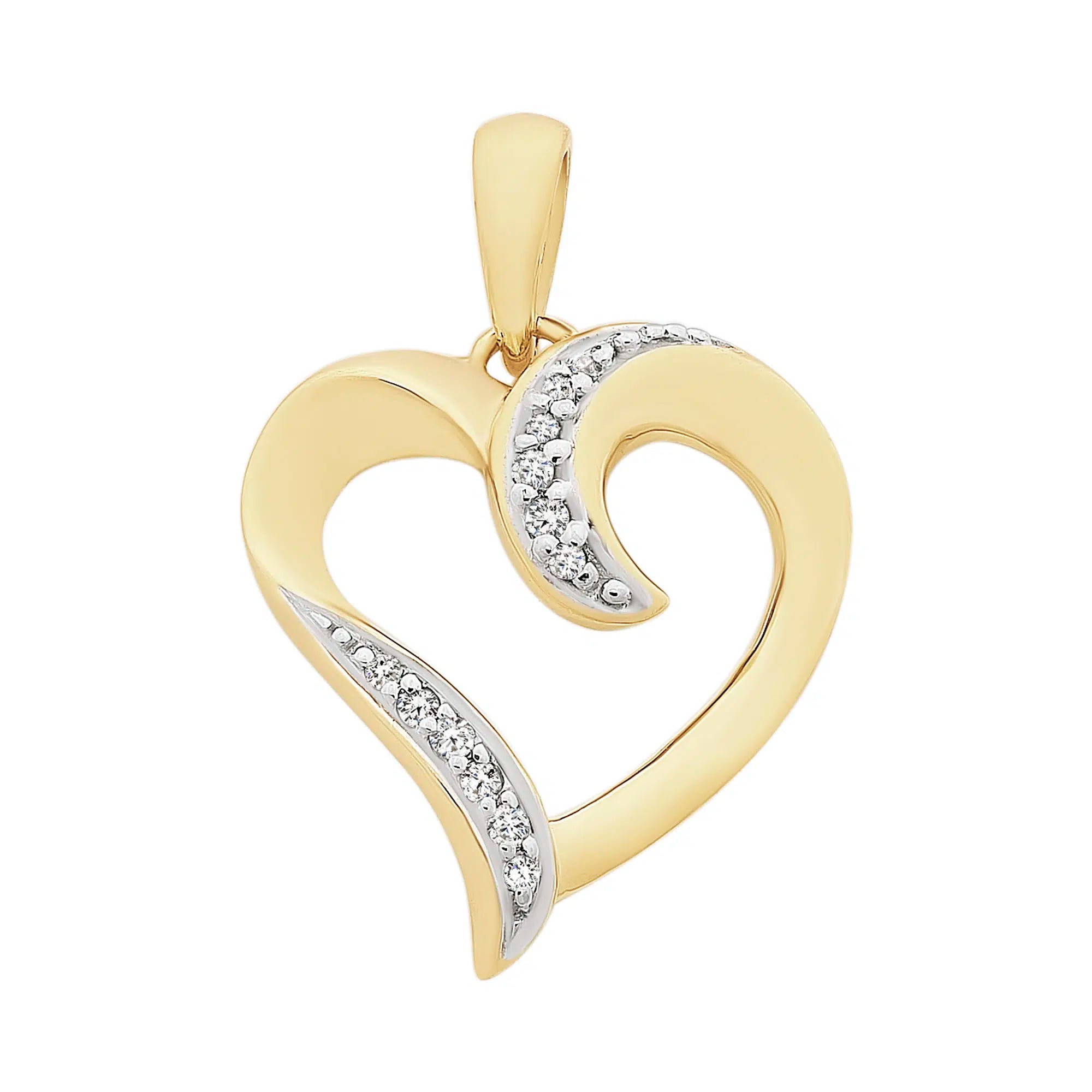 9ct Gold Diamond Heart Pendant